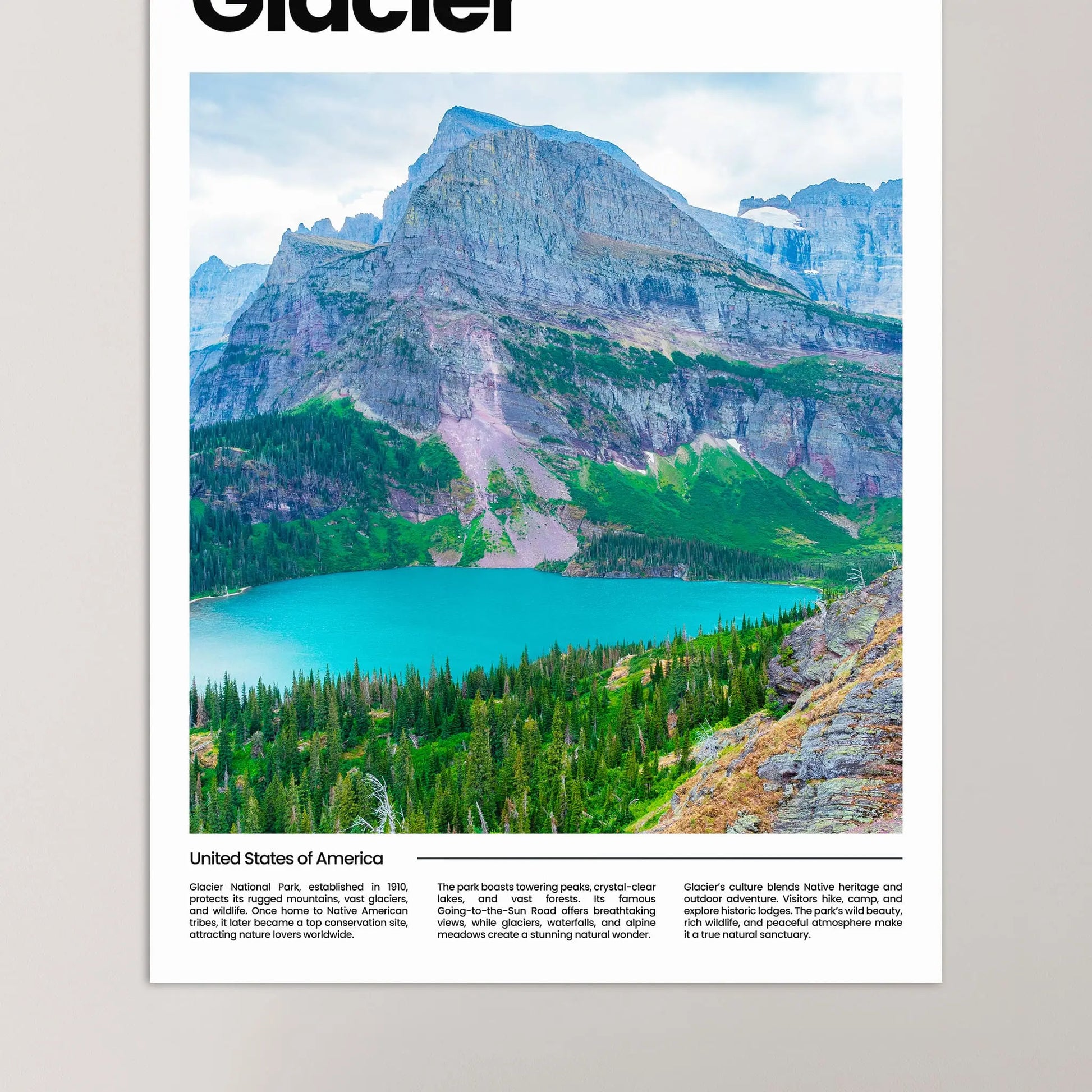 Glacier Poster – Vintage Wall Art Print
