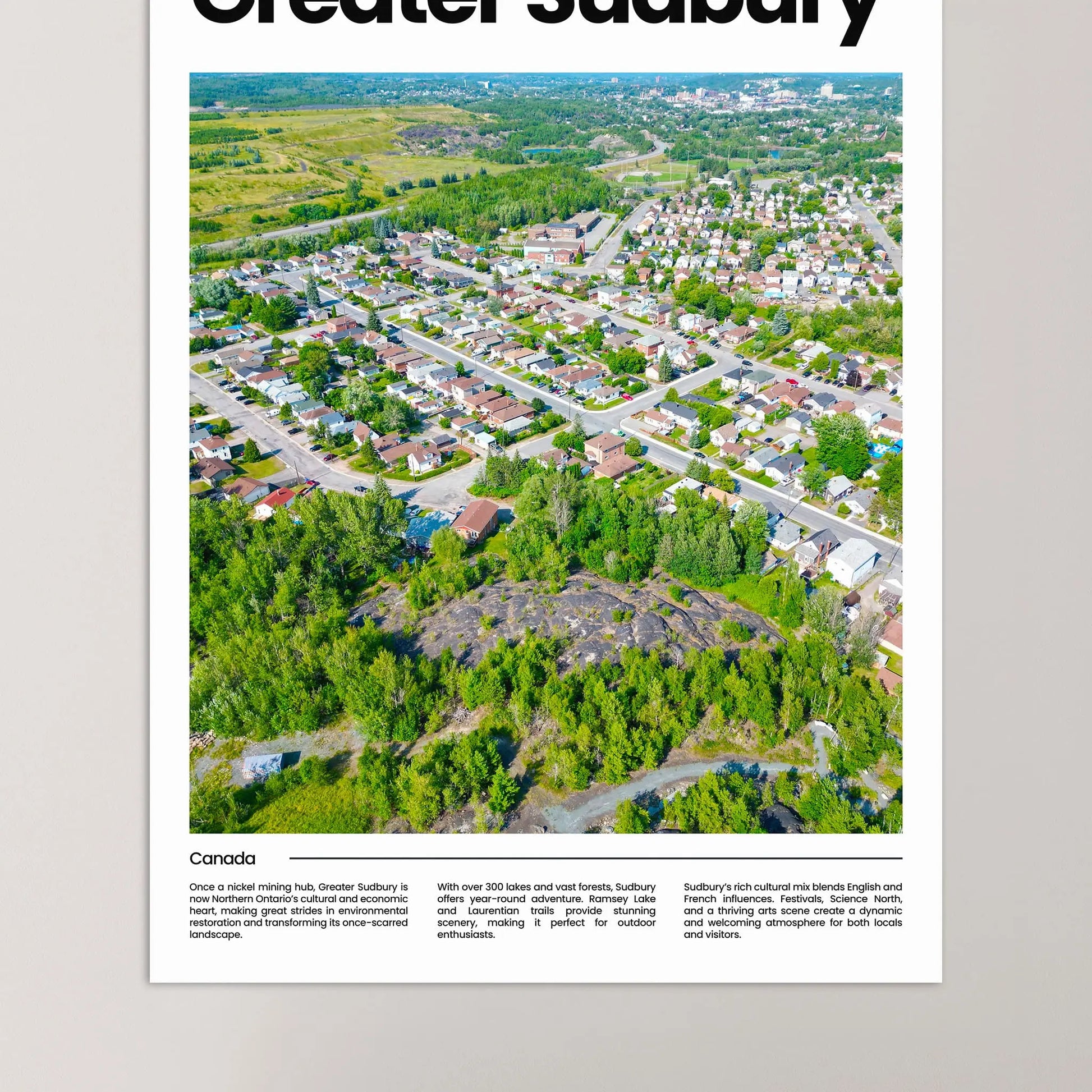 Greater Sudbury Poster – Vintage Wall Art Print