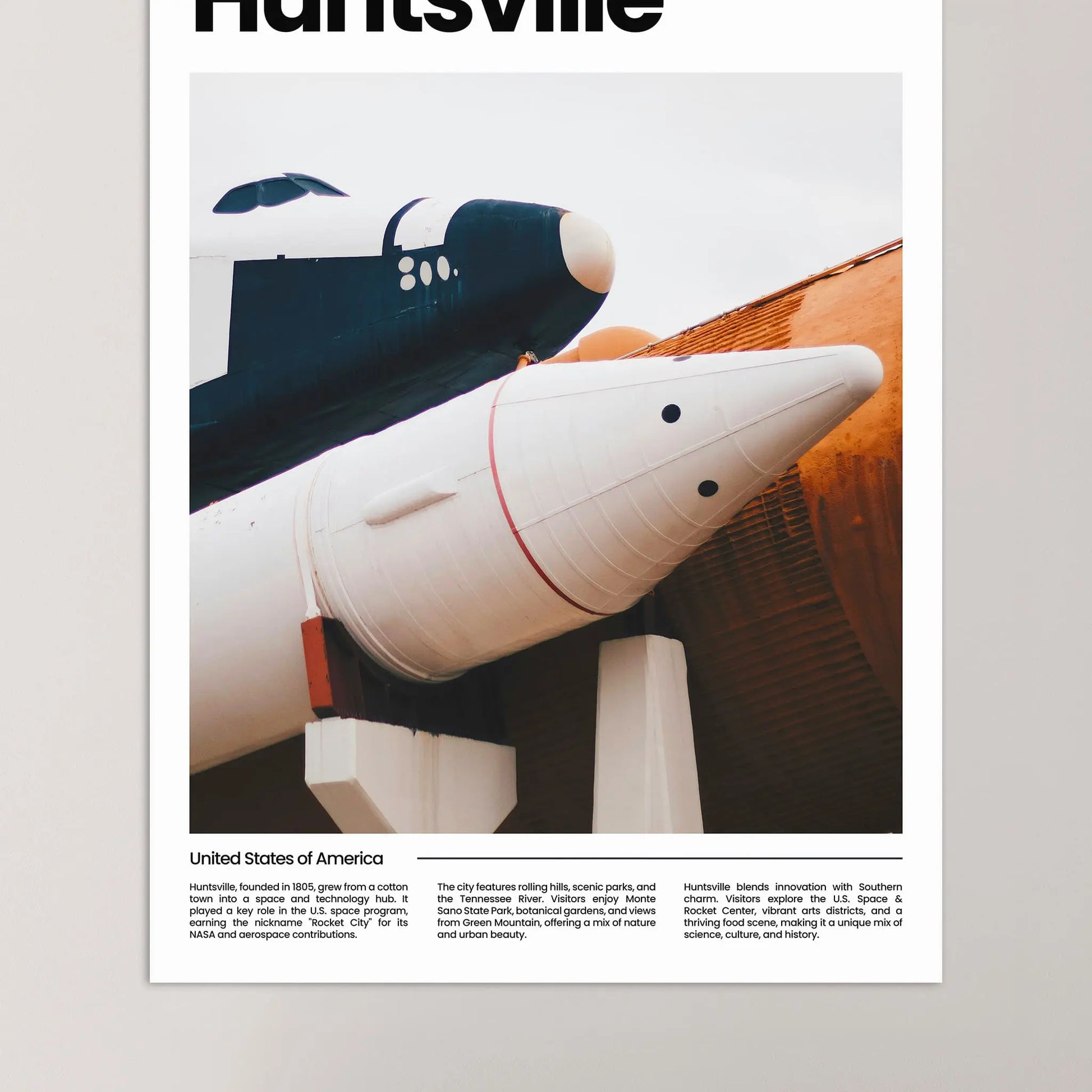 Huntsville Poster – Vintage Wall Art Print