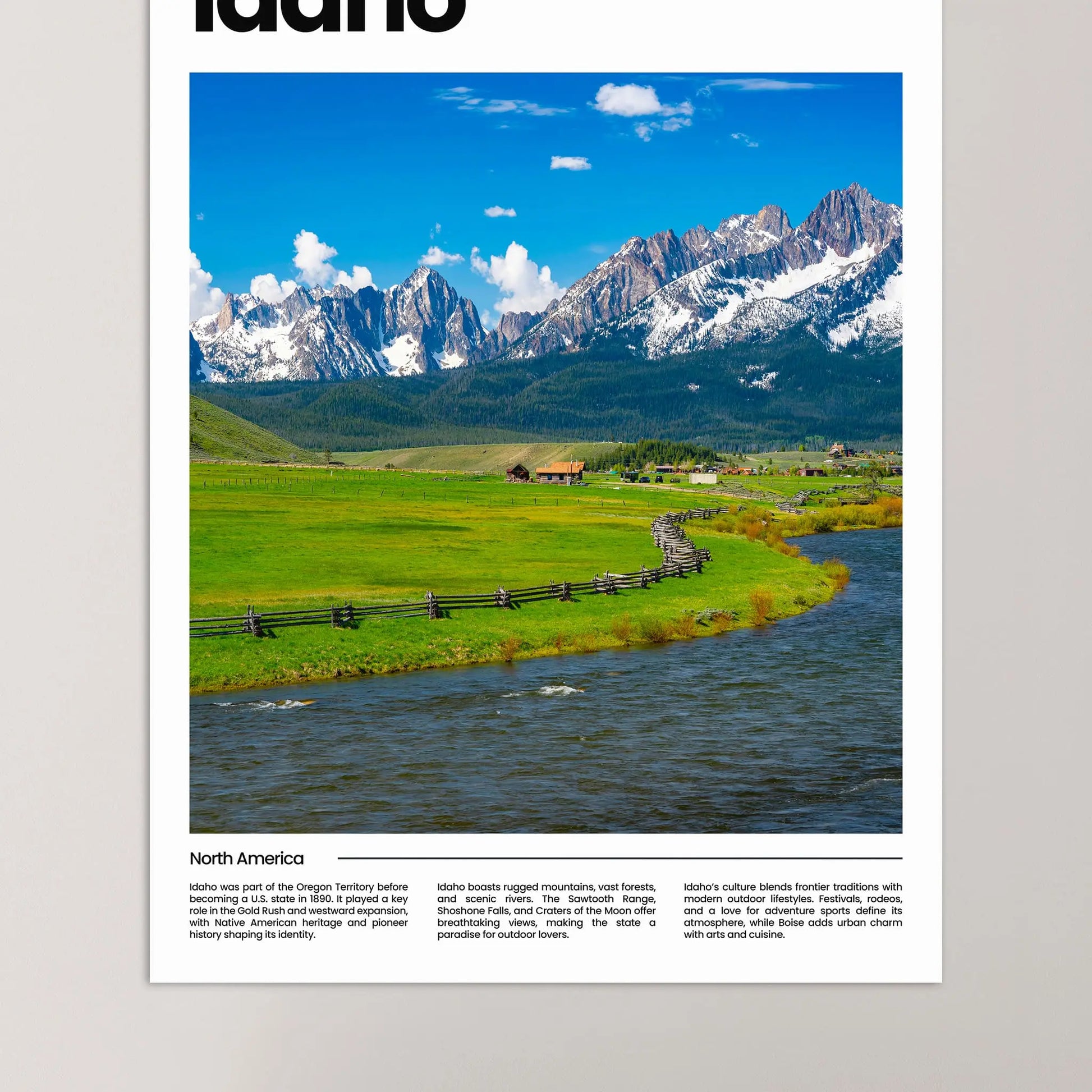 Idaho Poster – Vintage Wall Art Print