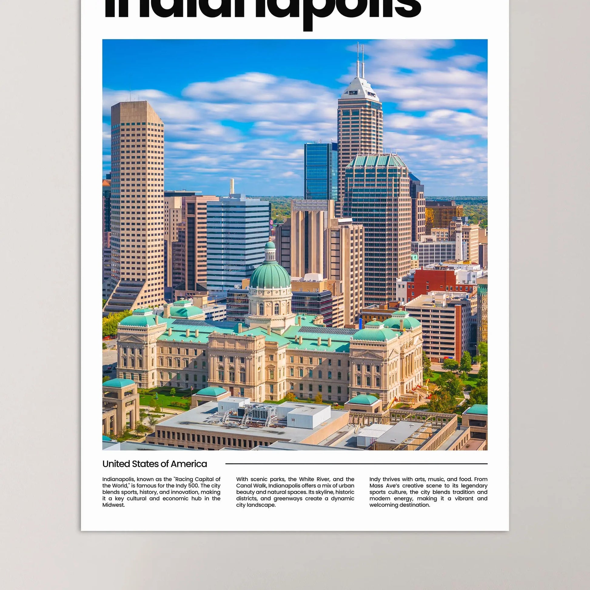 Indianapolis Poster – Vintage Wall Art Print