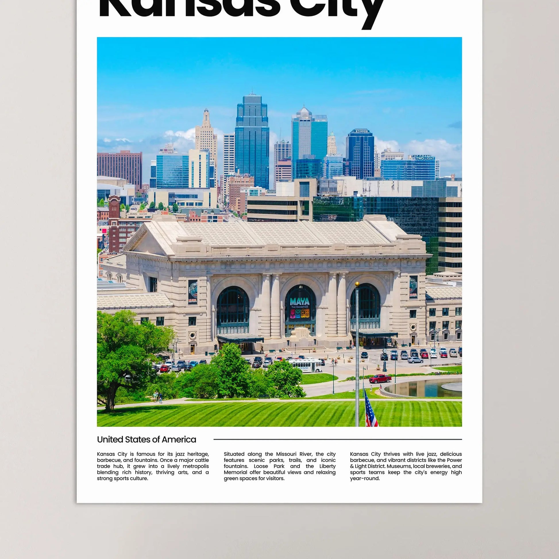 Kansas City Poster – Vintage Wall Art Print