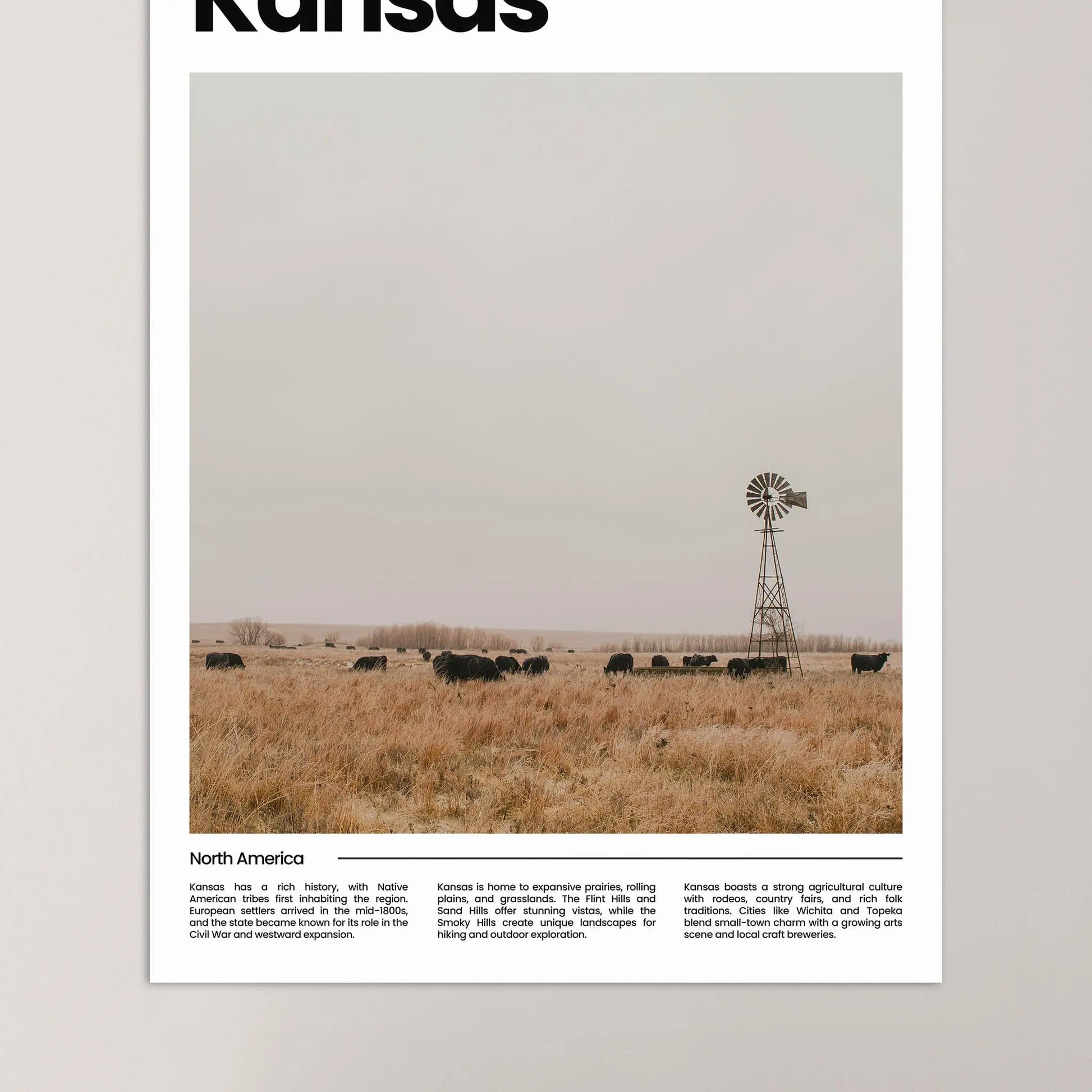 Kansas Poster – Vintage Wall Art Print