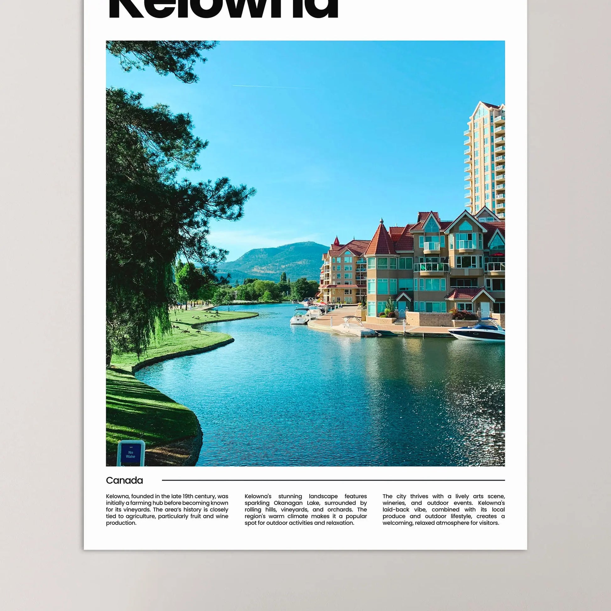 Kelowna Poster – Vintage Wall Art Print