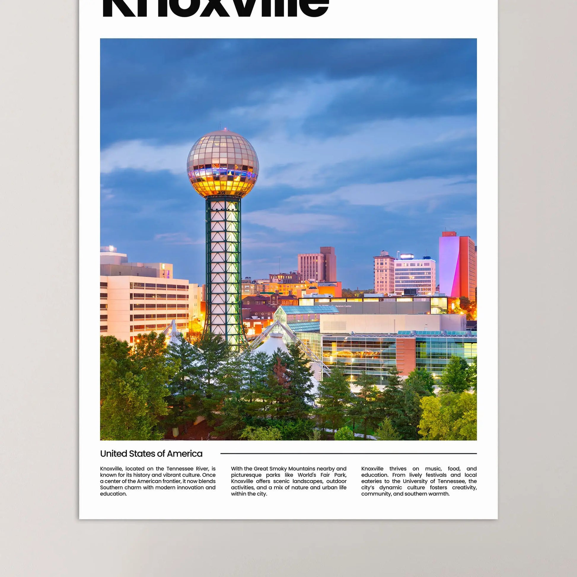 Knoxville Poster – Vintage Wall Art Print