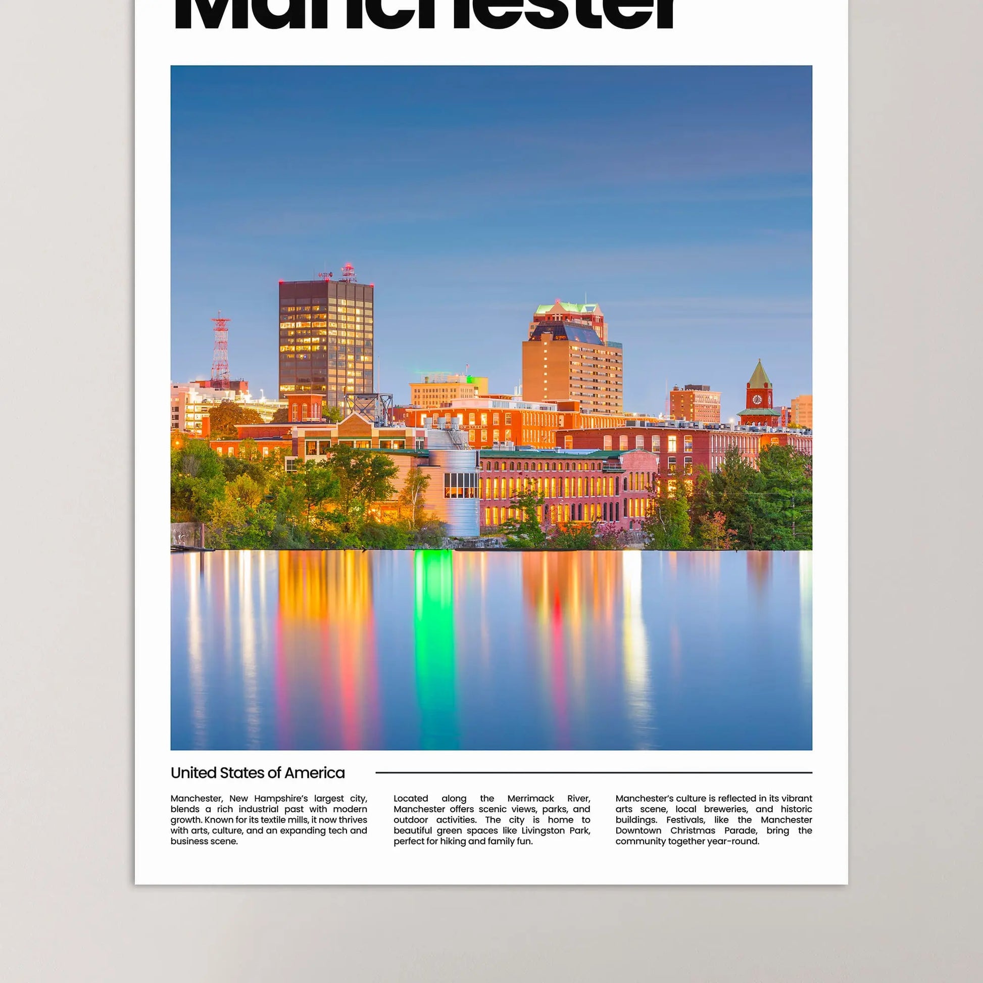 Manchester Poster – Vintage Wall Art Print