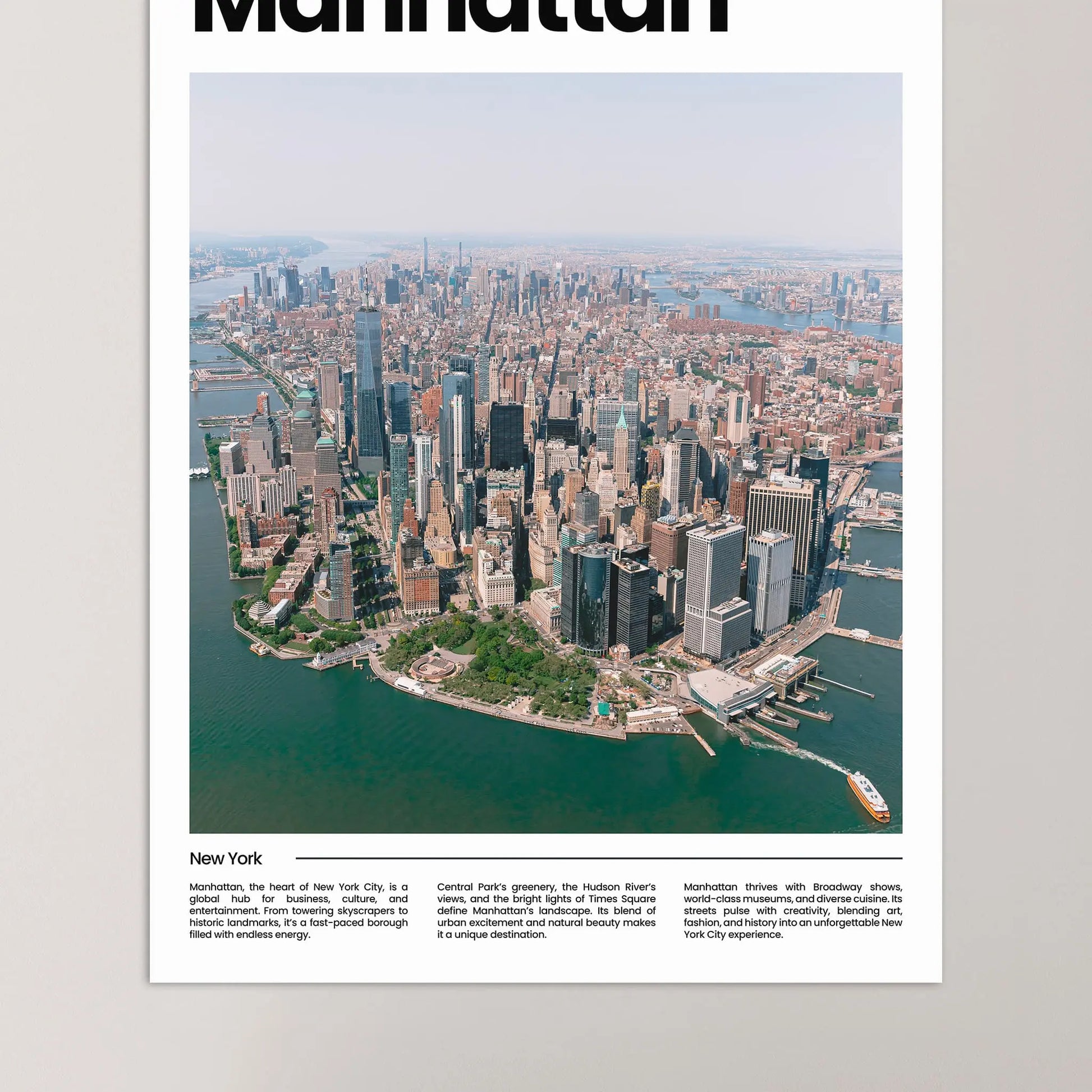 Manhattan Poster – Vintage Wall Art Print