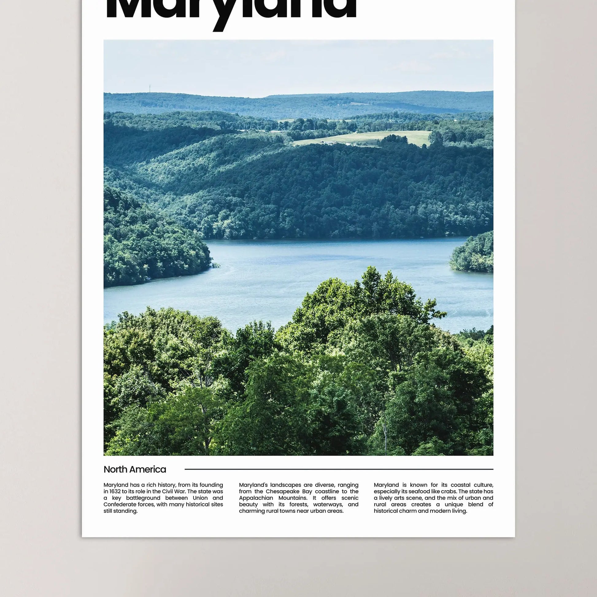 Maryland Poster – Vintage Wall Art Print