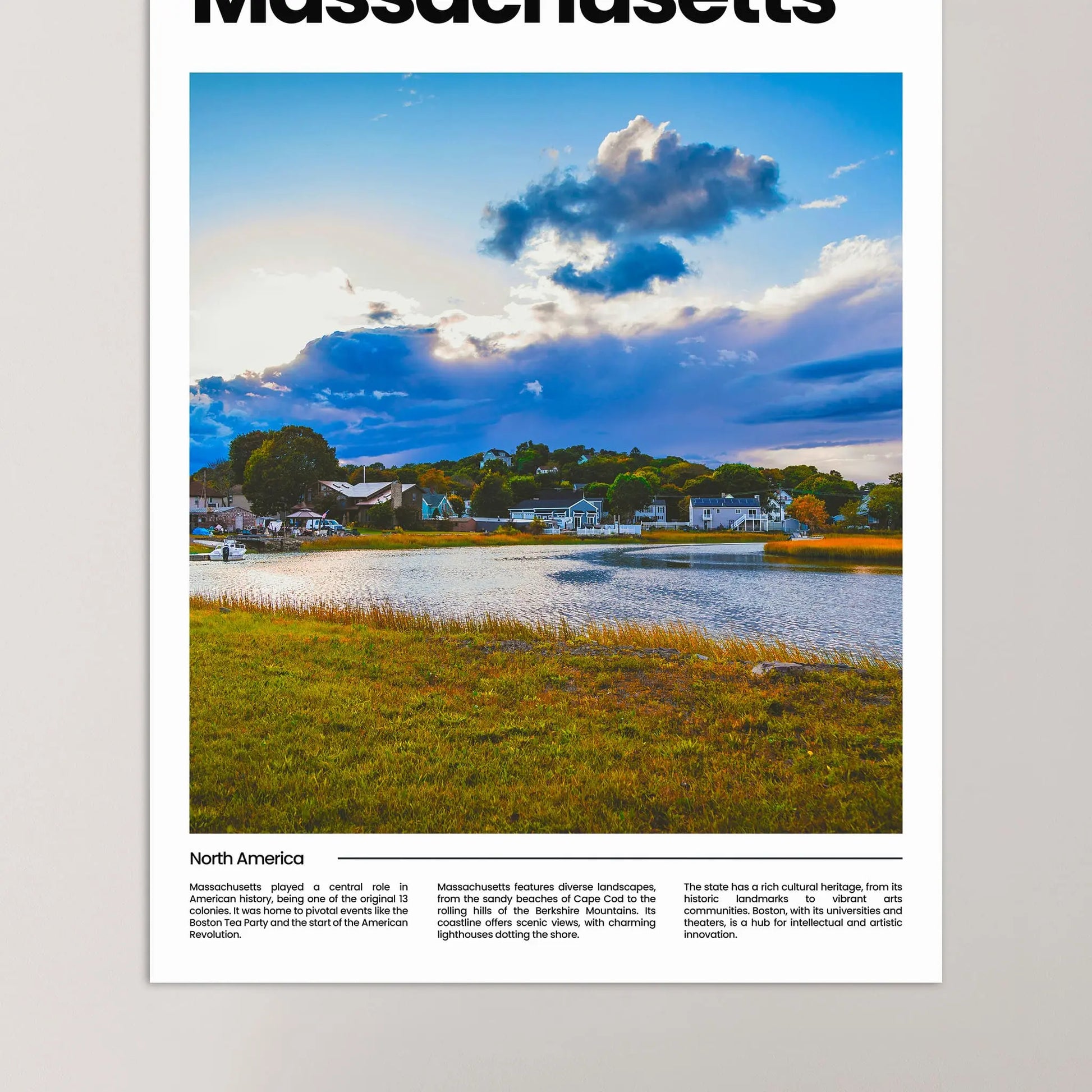 Massachusetts Poster – Vintage Wall Art Print