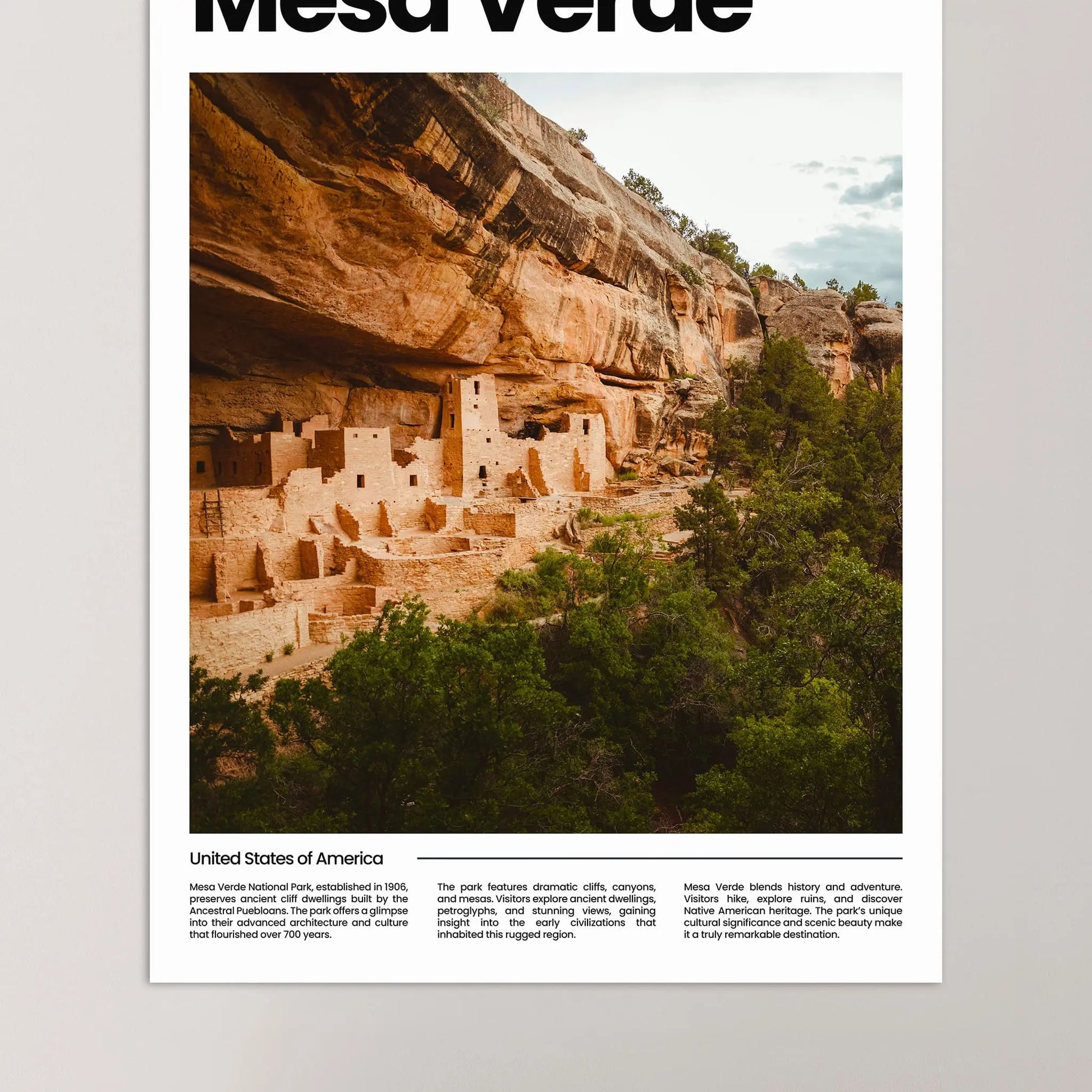 Mesa Verde Poster – Vintage Wall Art Print