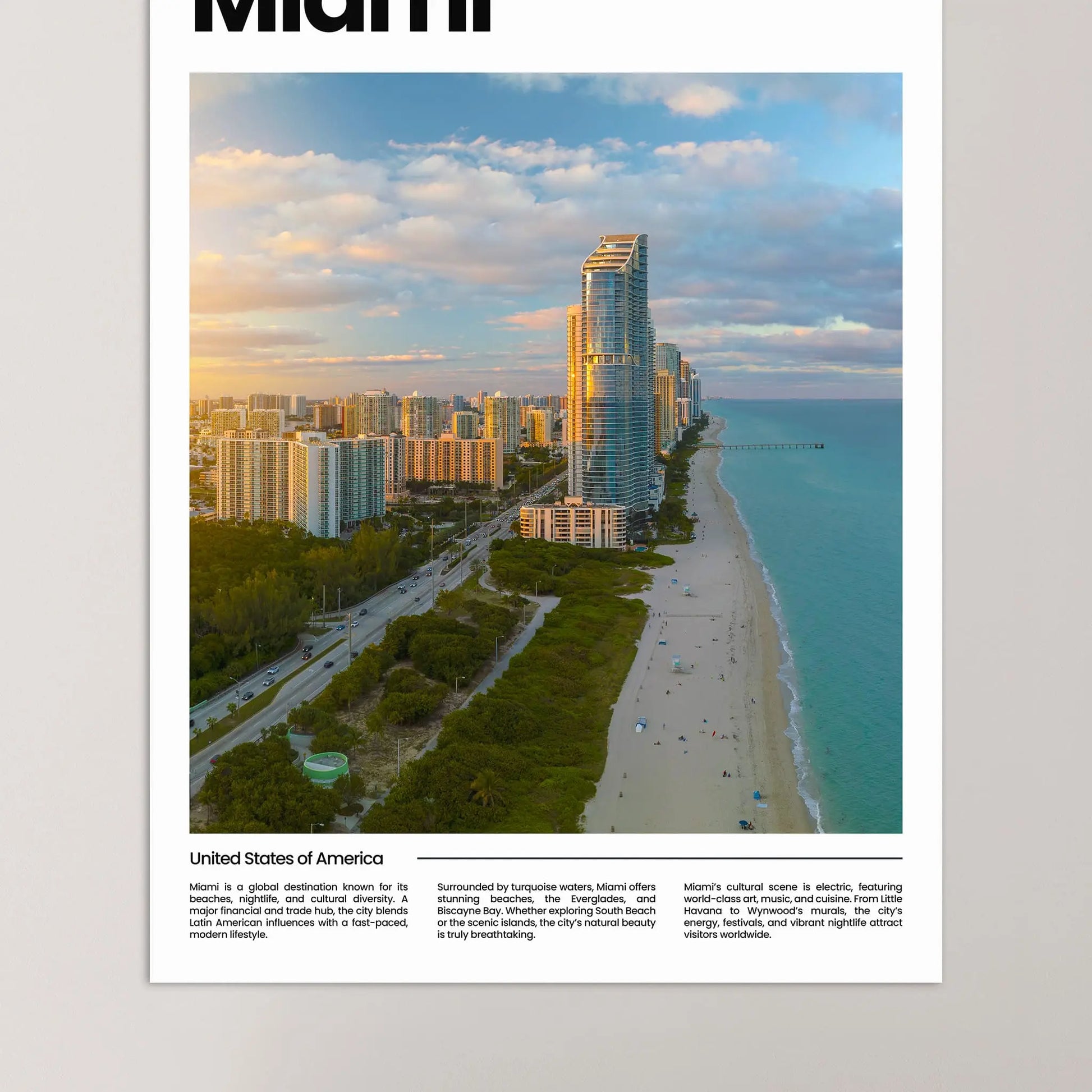 Miami Poster – Vintage Wall Art Print