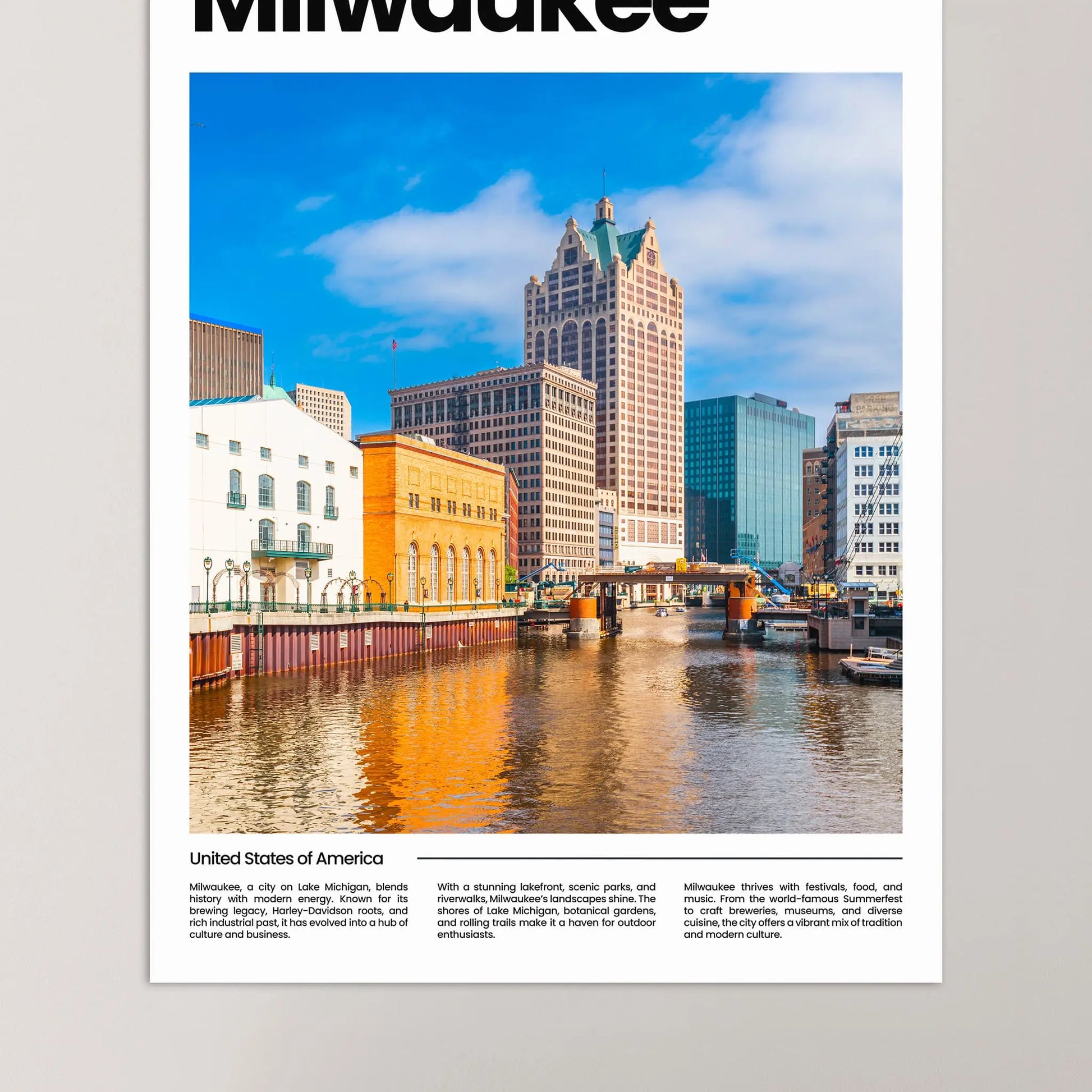 Milwaukee Poster – Vintage Wall Art Print