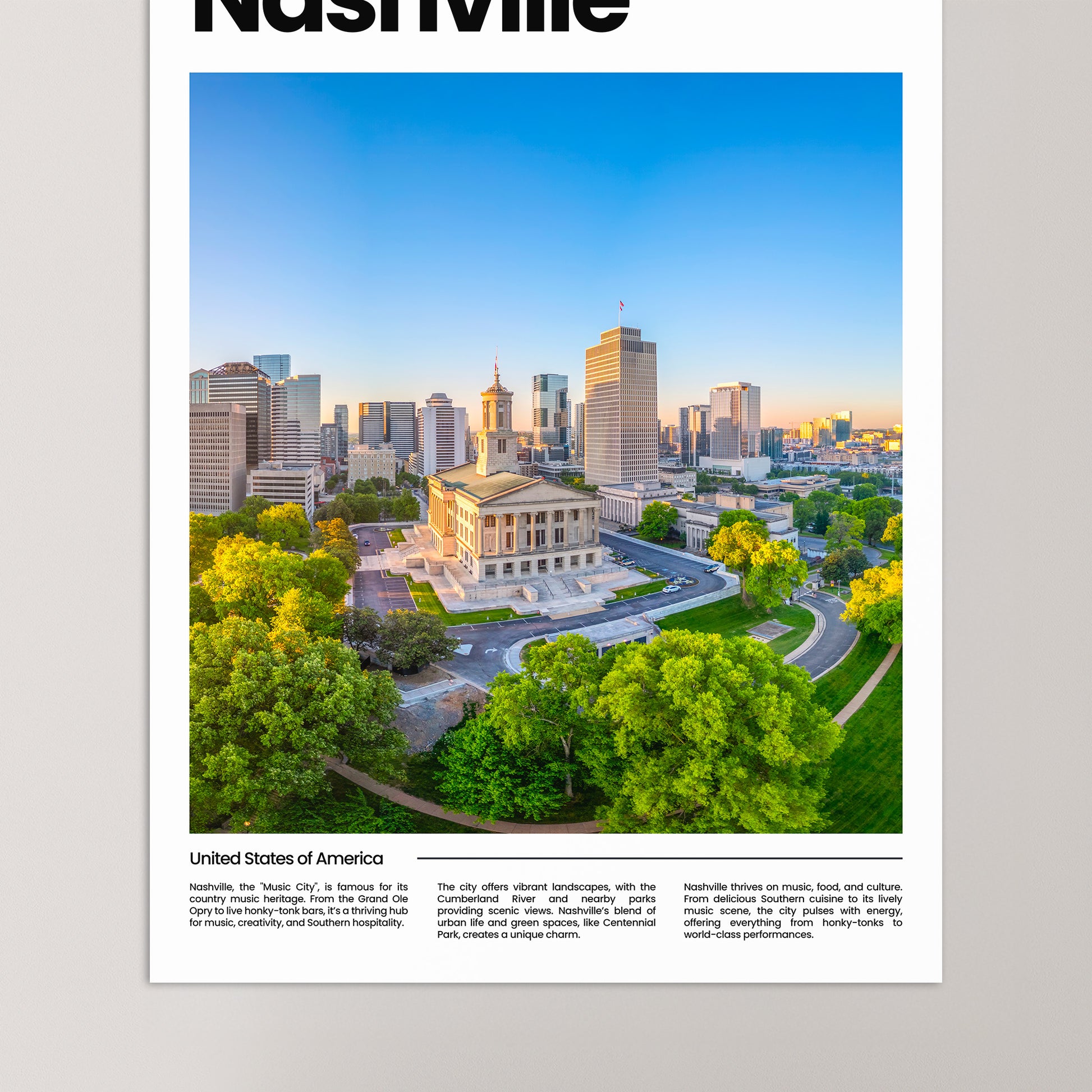 Nashville Poster – Vintage Wall Art Print