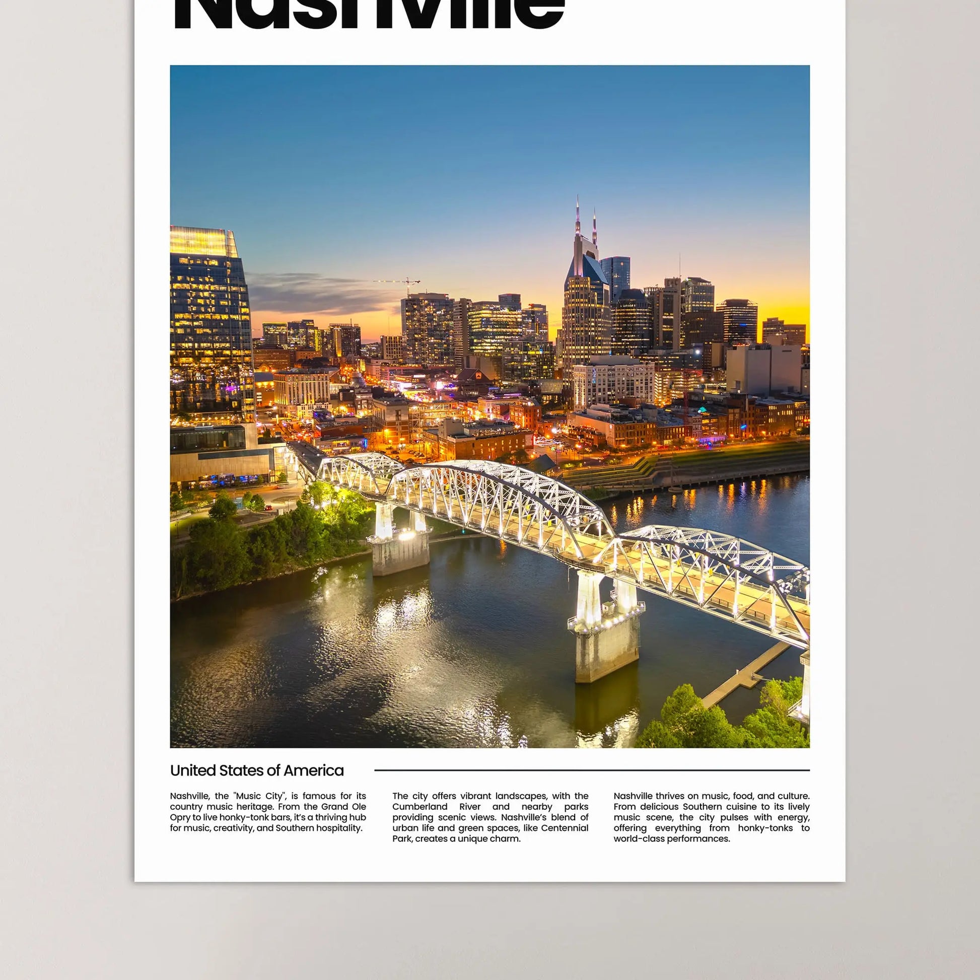 Nashville Poster – Vintage Wall Art Print