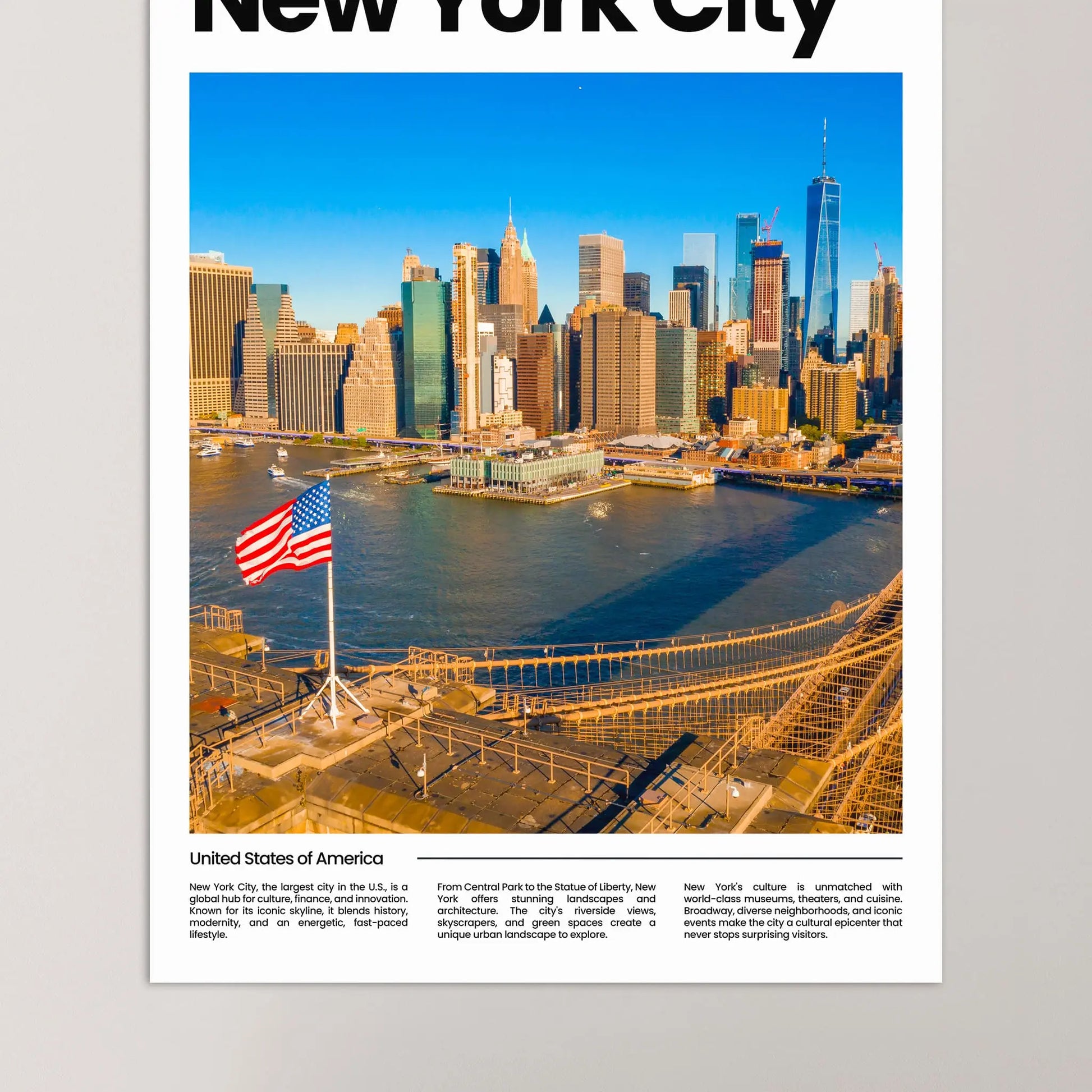 New York City Poster – Vintage Wall Art Print