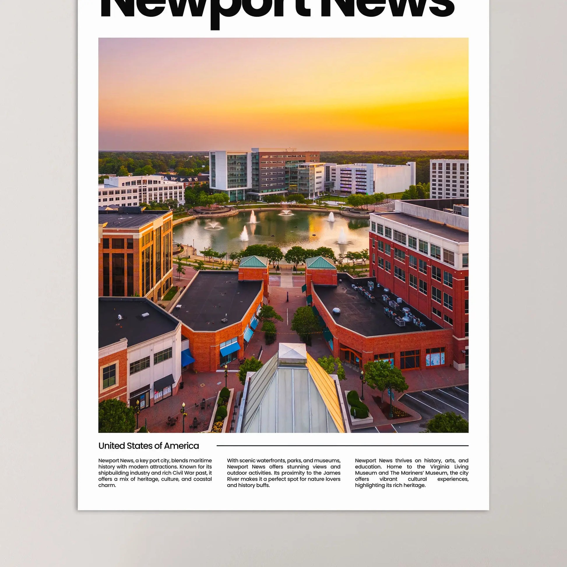 Newport News Poster – Vintage Wall Art Print