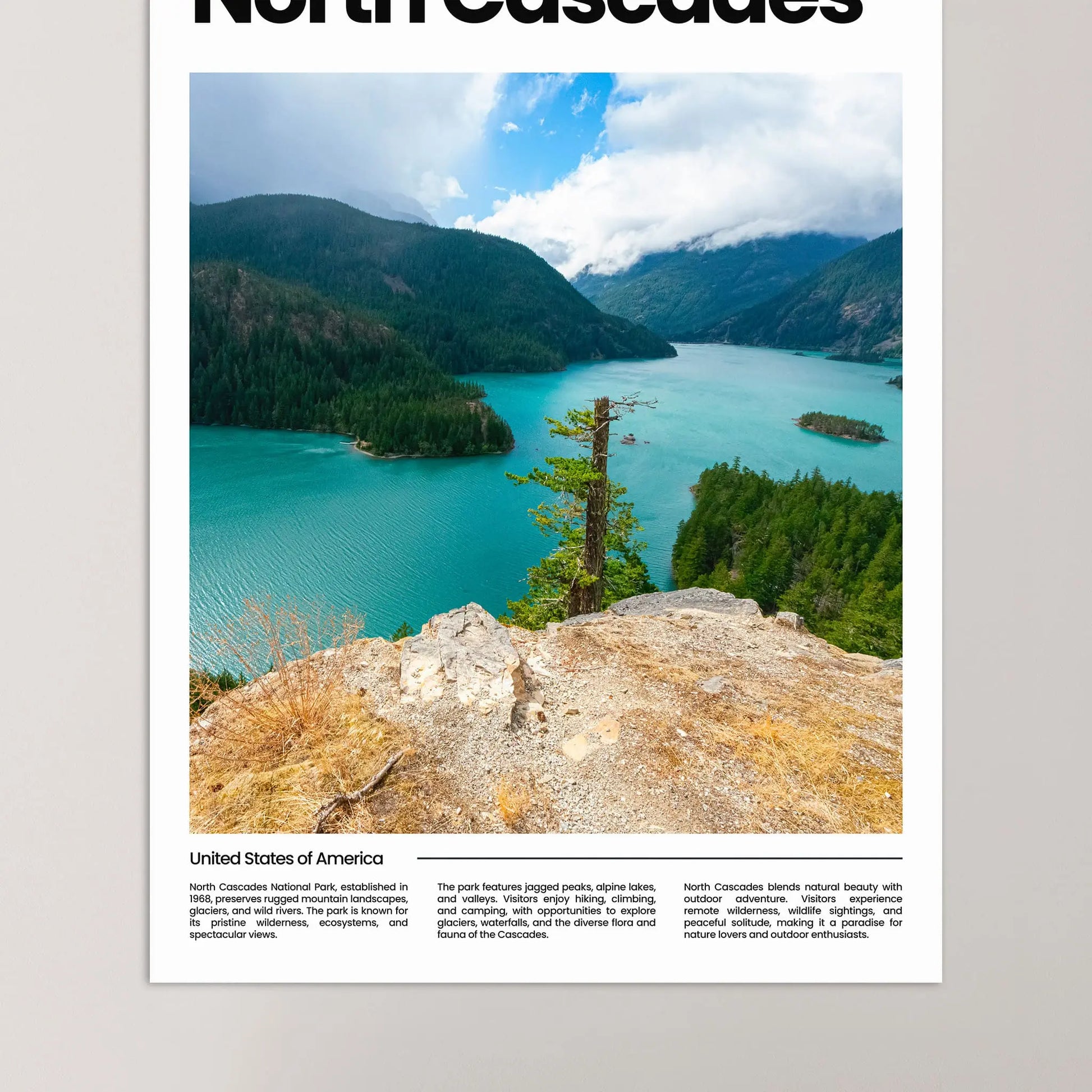 North Cascades Poster – Vintage Wall Art Print