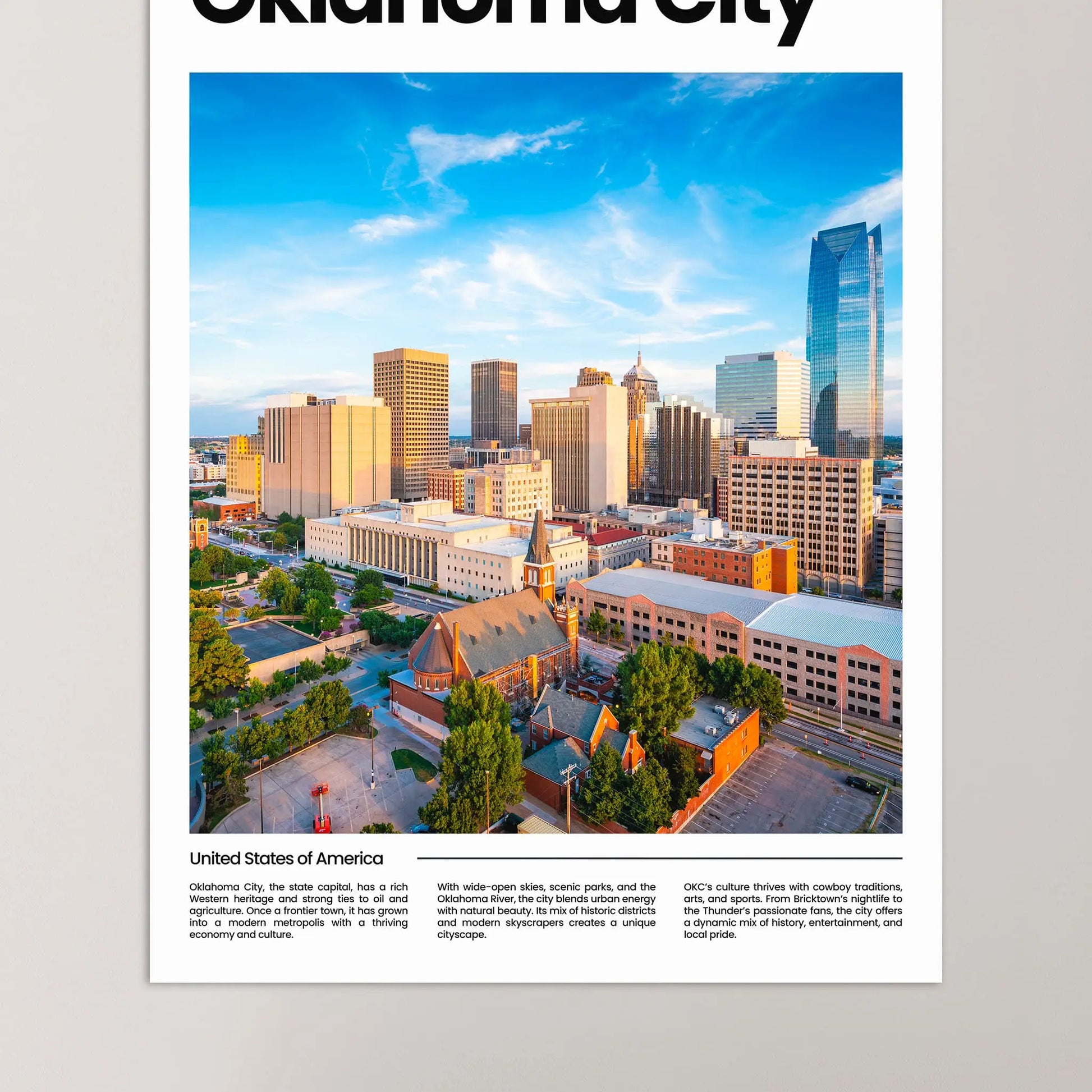 Oklahoma City Poster – Vintage Wall Art Print
