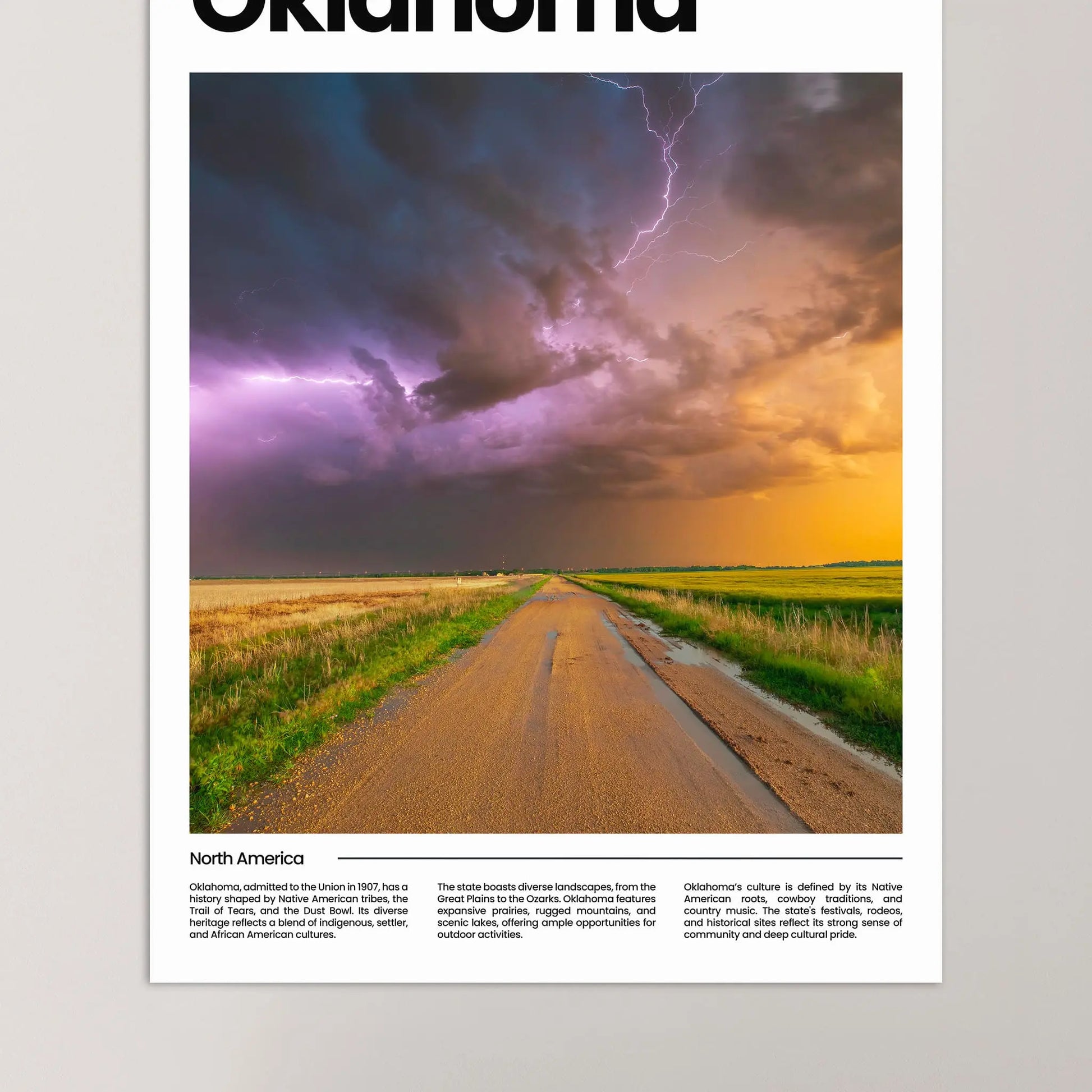 Oklahoma Poster – Vintage Wall Art Print