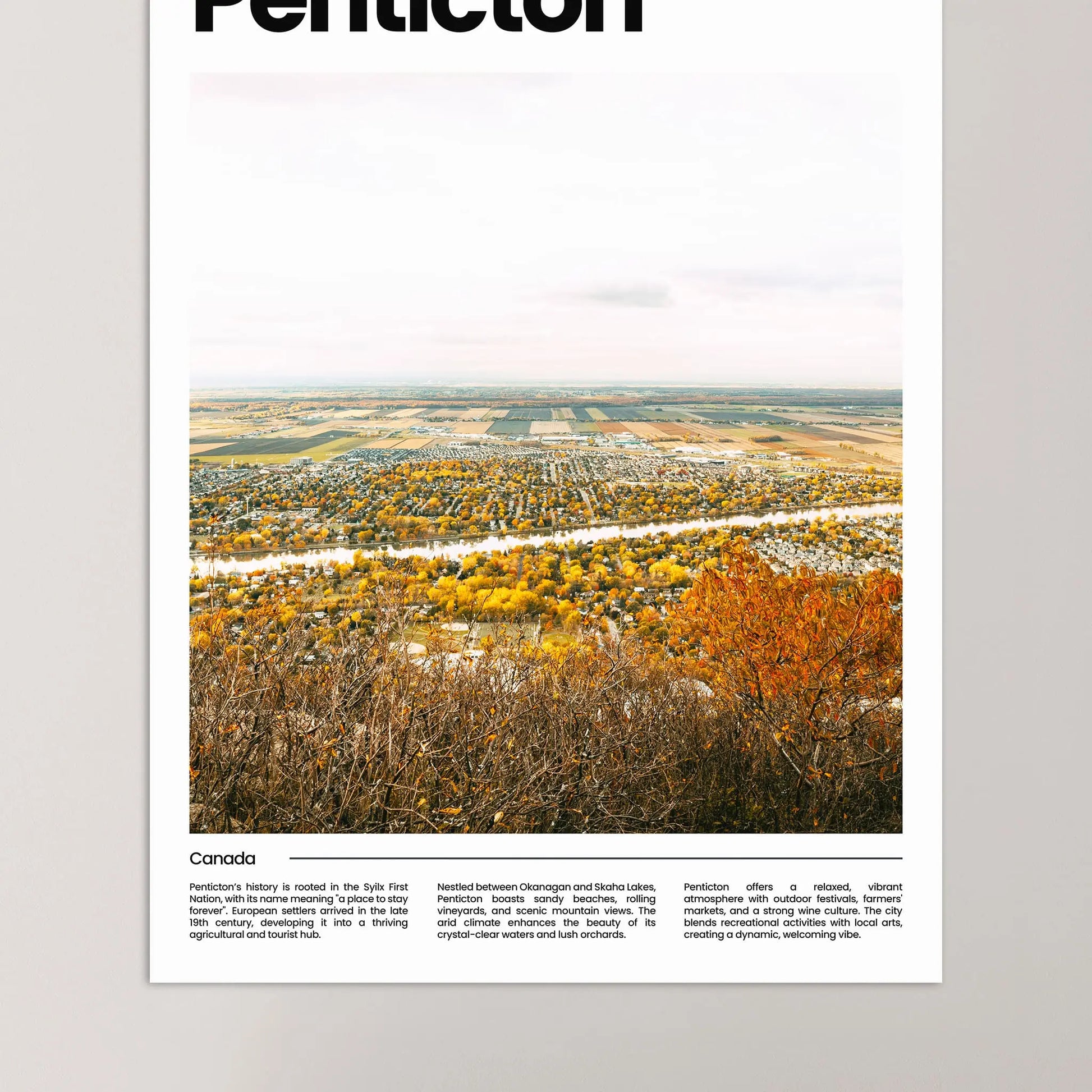 Penticton Poster – Vintage Wall Art Print