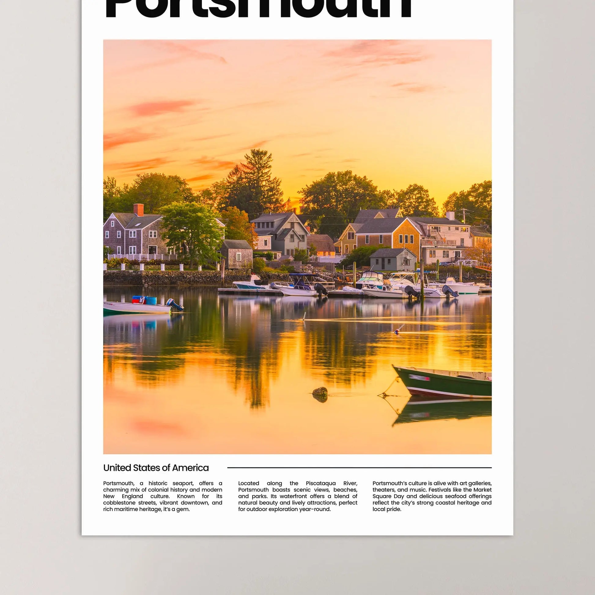 Portsmouth Poster – Vintage Wall Art Print