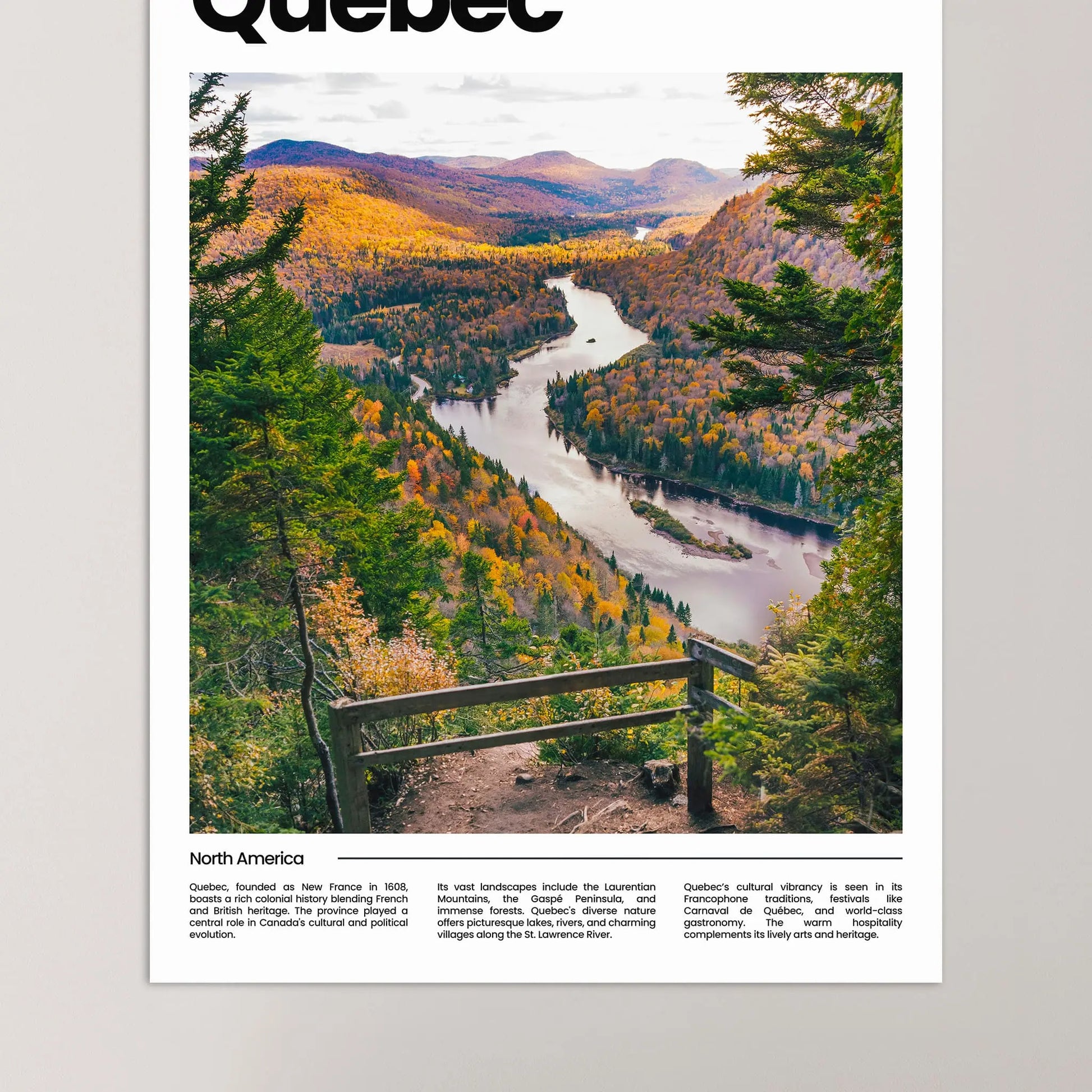 Quebec Poster – Vintage Wall Art Print