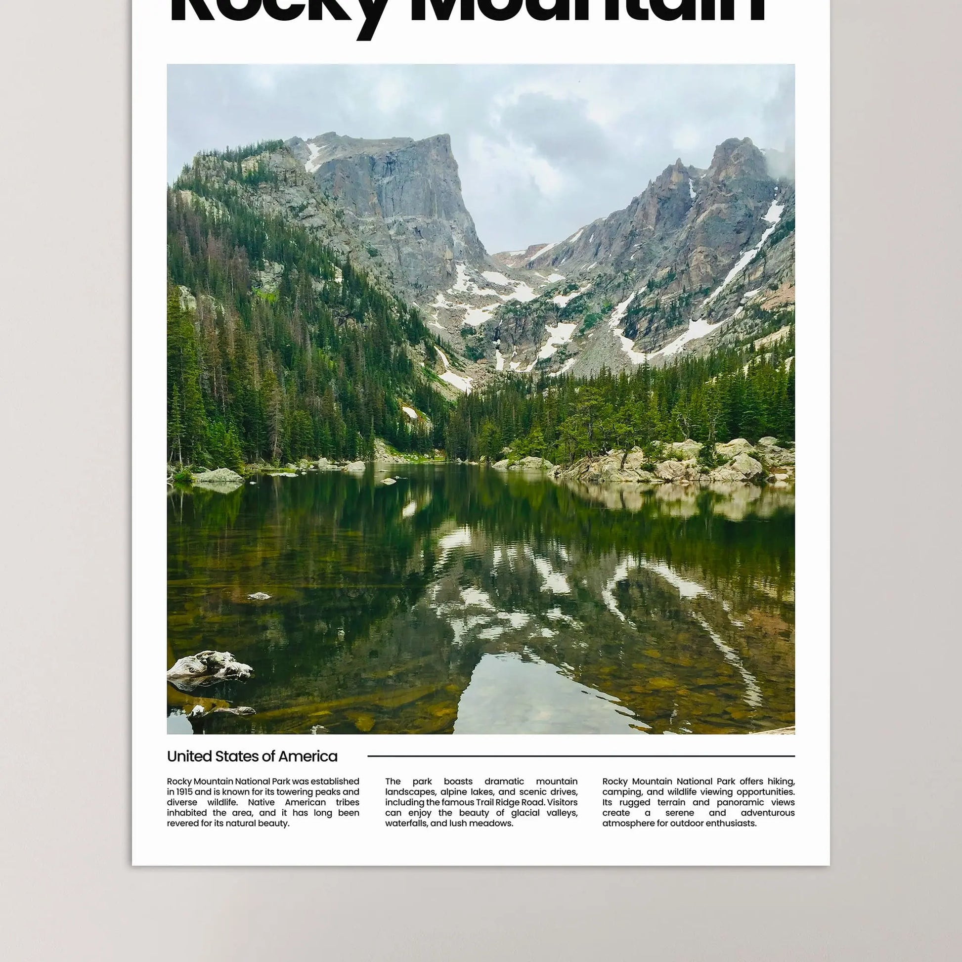 Rocky Mountain Poster – Vintage Wall Art Print