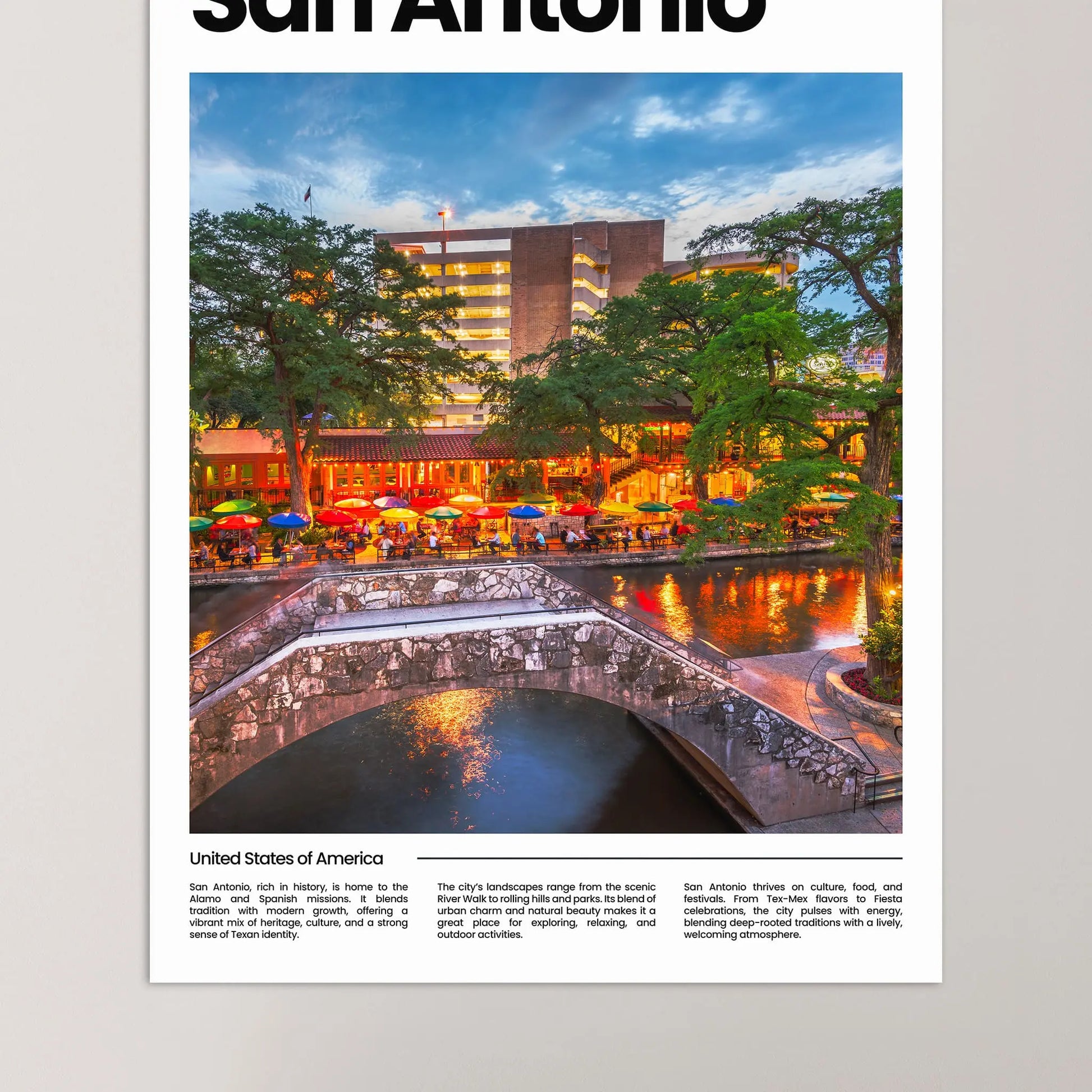 San Antonio Poster – Vintage Wall Art Print