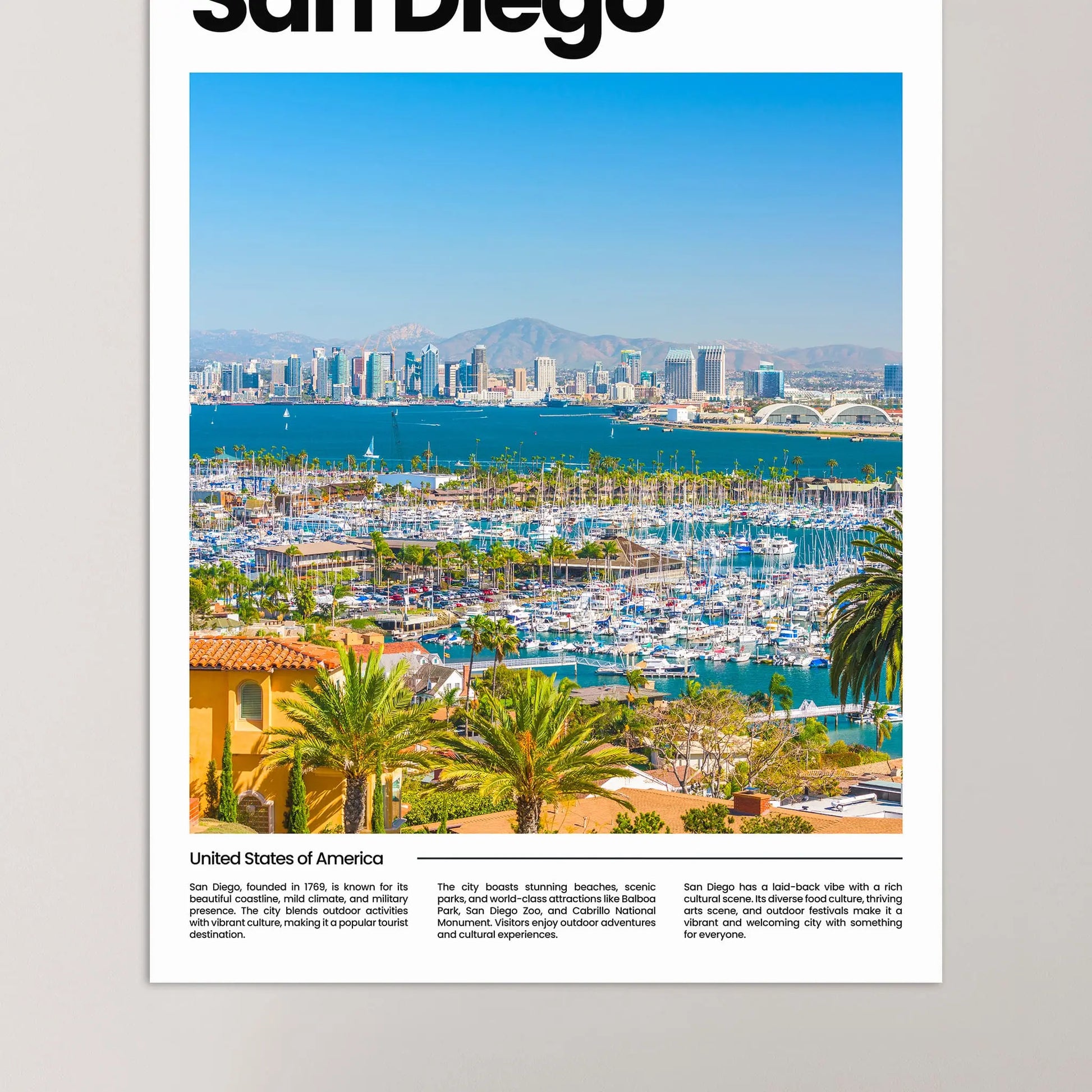 San Diego Poster – Vintage Wall Art Print
