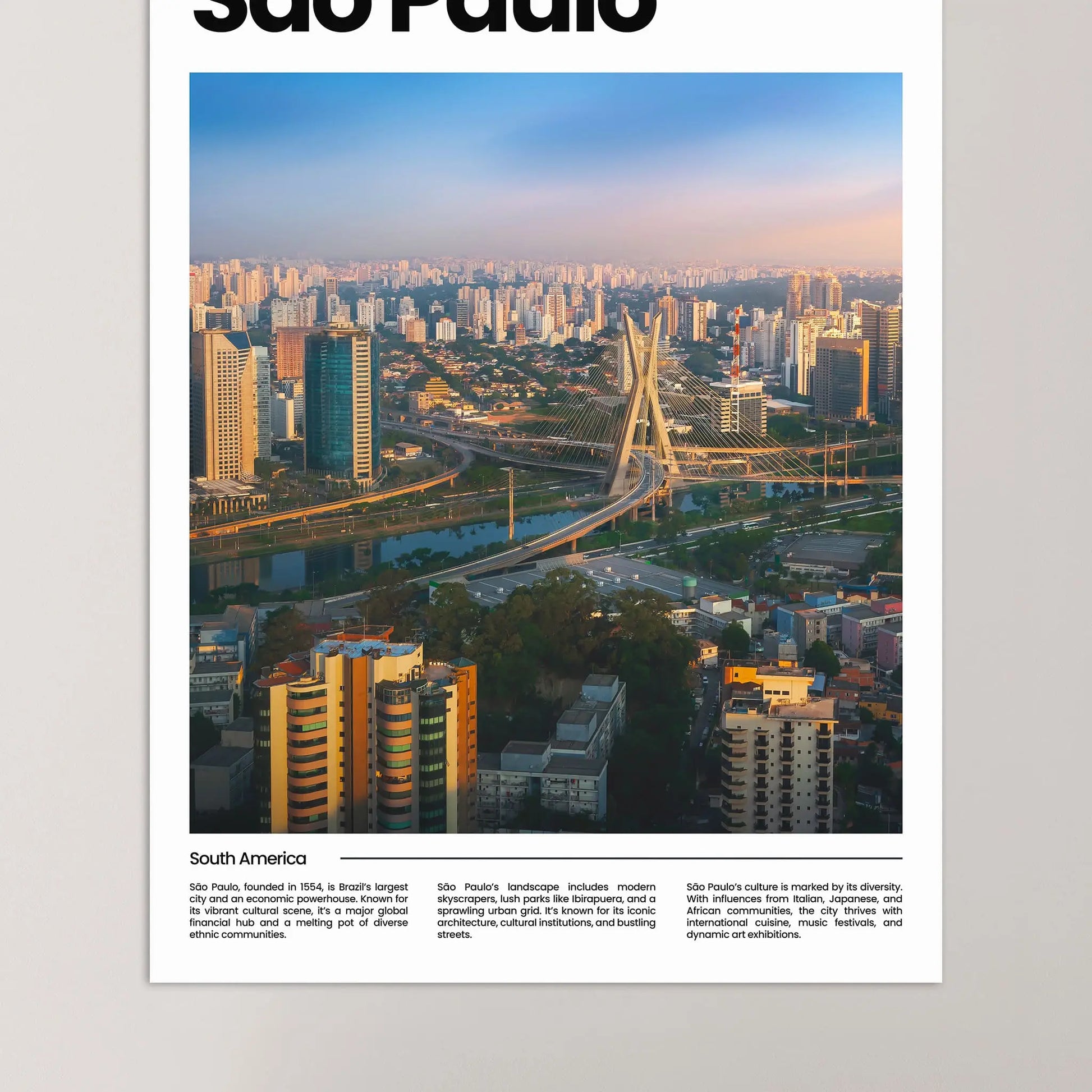 São Paulo Poster – Vintage Wall Art Print