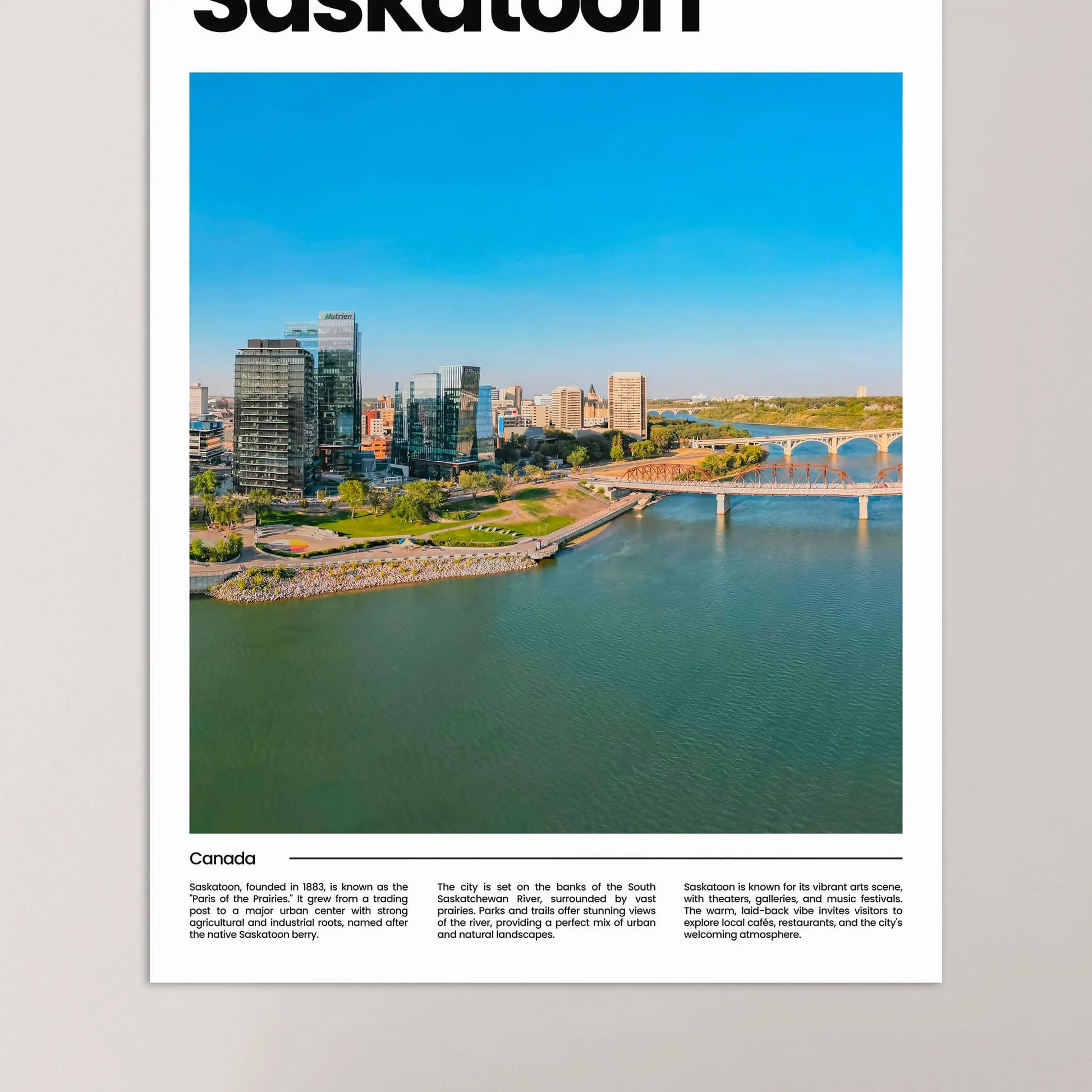 Saskatoon Poster – Vintage Wall Art Print