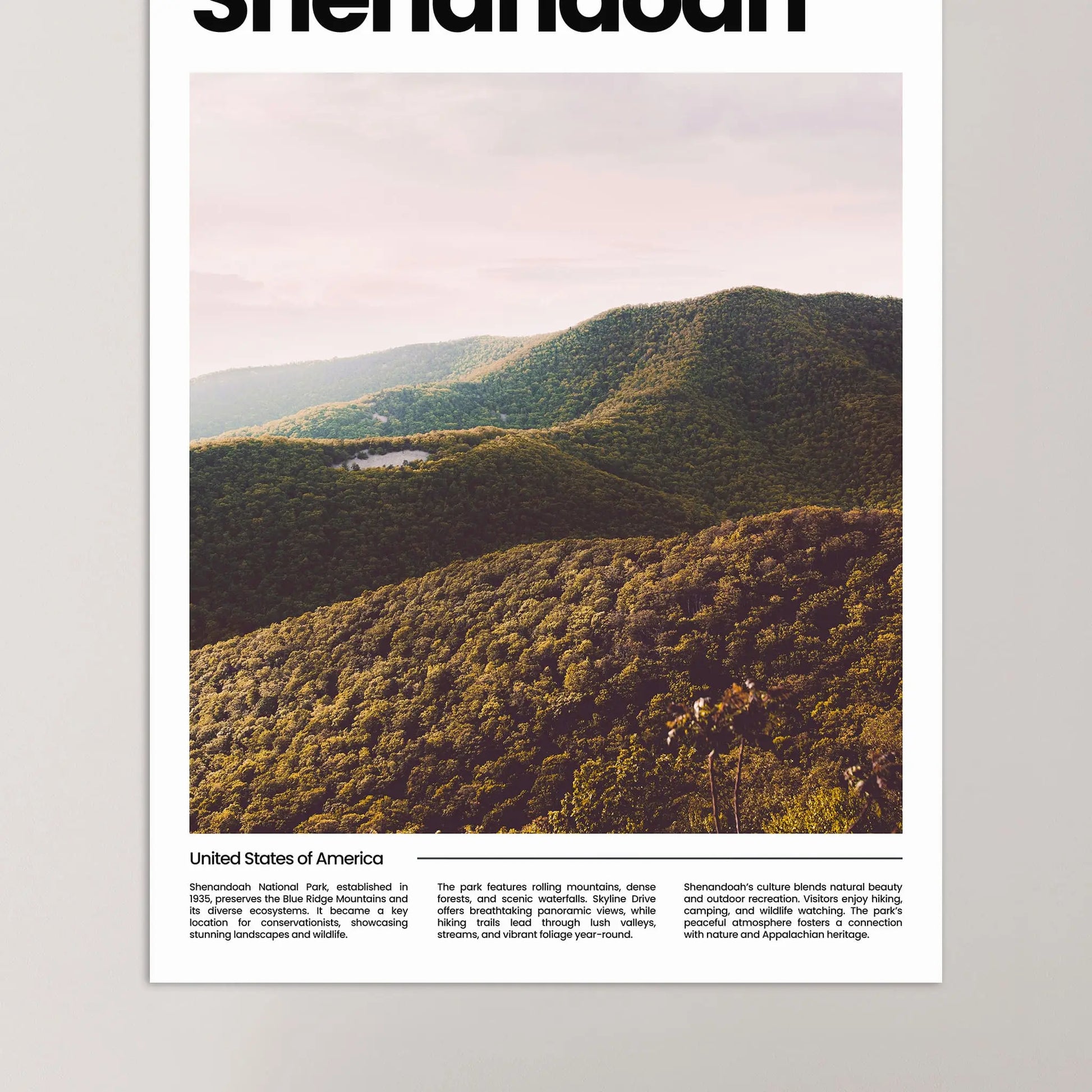 Shenandoah Poster – Vintage Wall Art Print