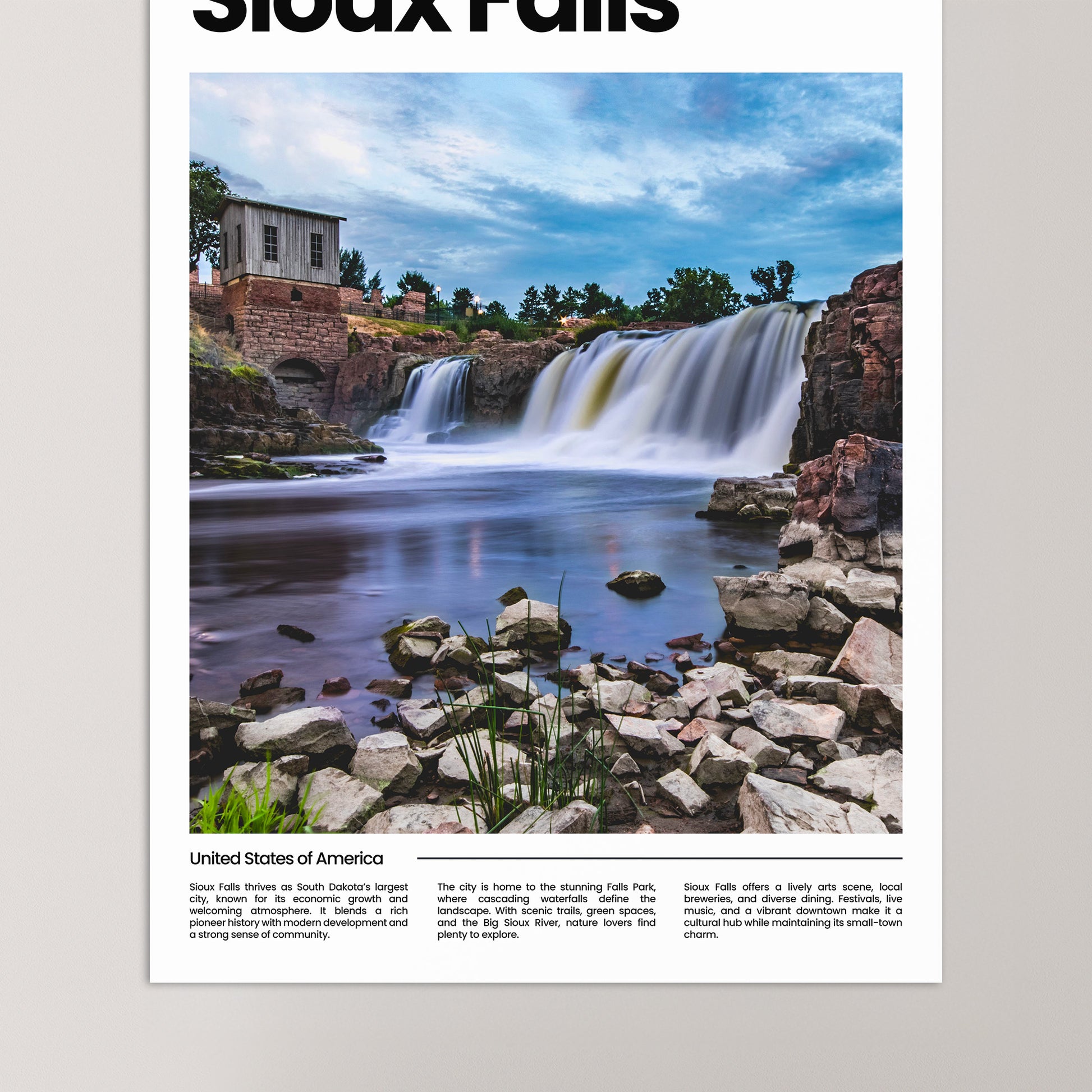 Sioux Falls Poster – Vintage Wall Art Print