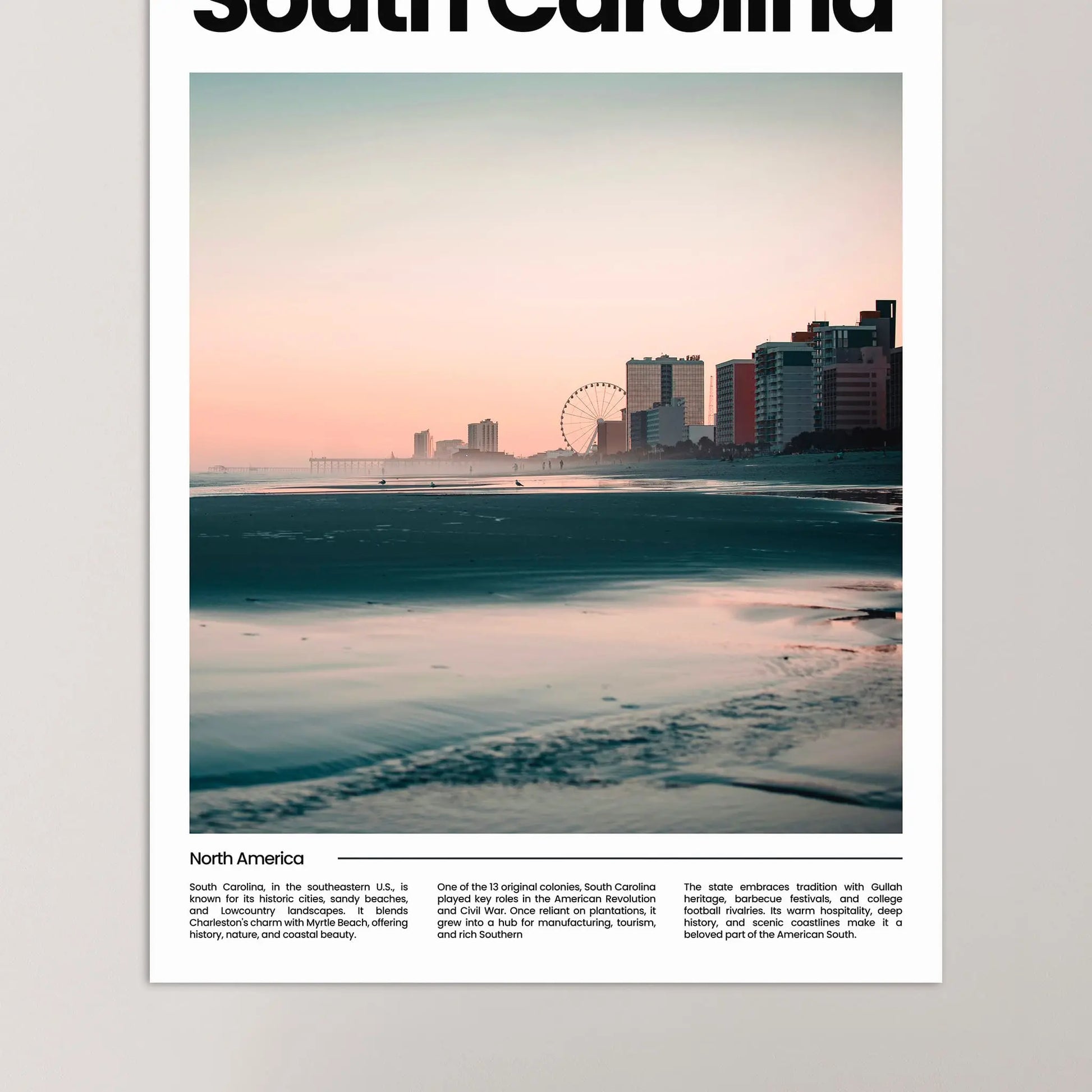 South Carolina Poster – Vintage Wall Art Print