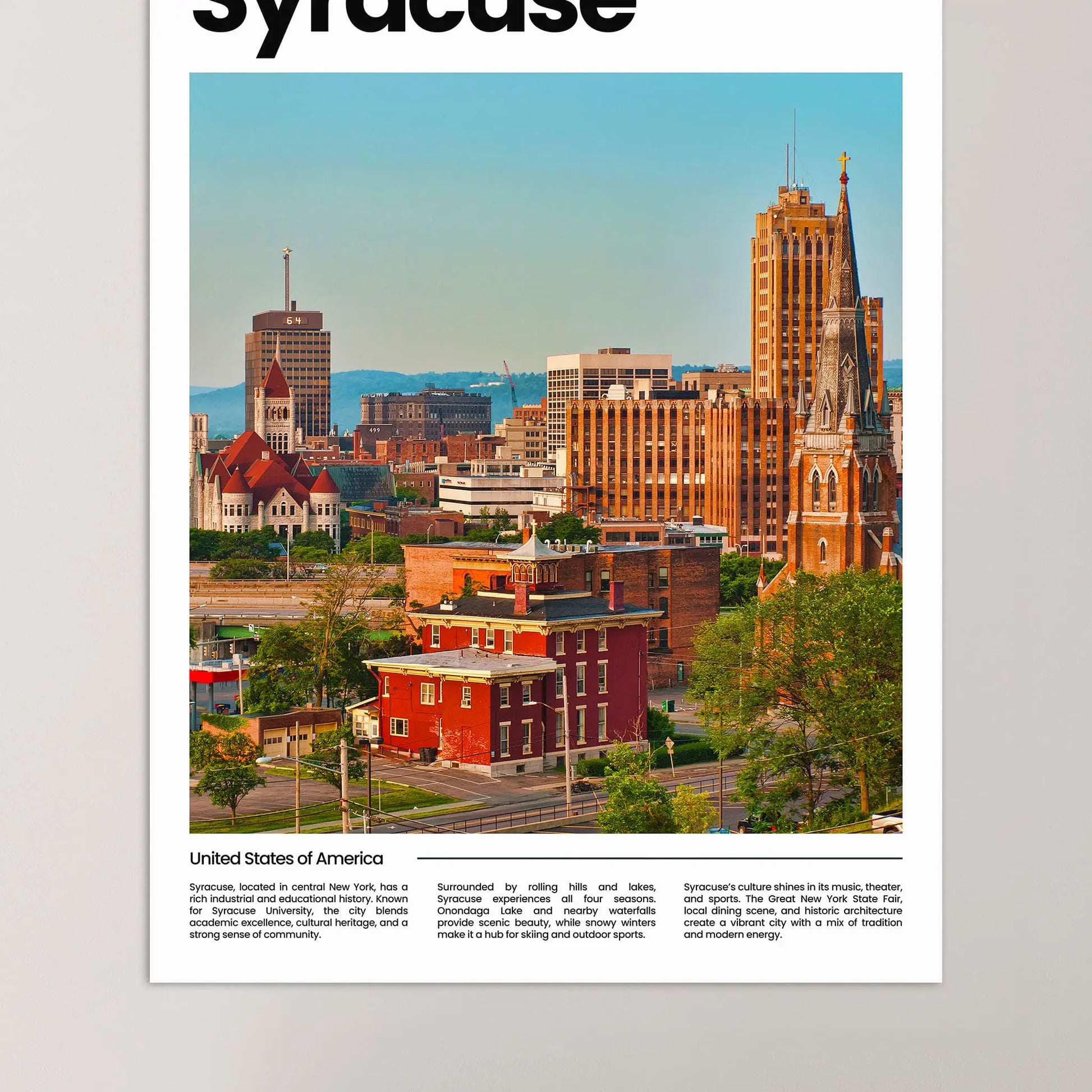 Syracuse Poster – Vintage Wall Art Print