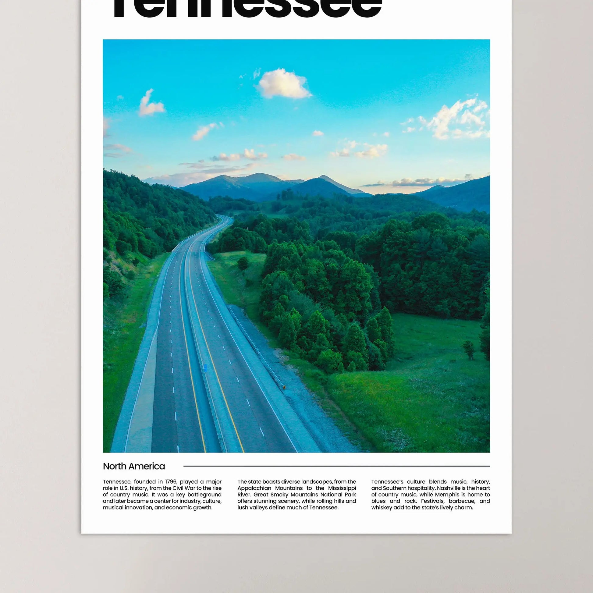 Tennessee Poster – Vintage Wall Art Print