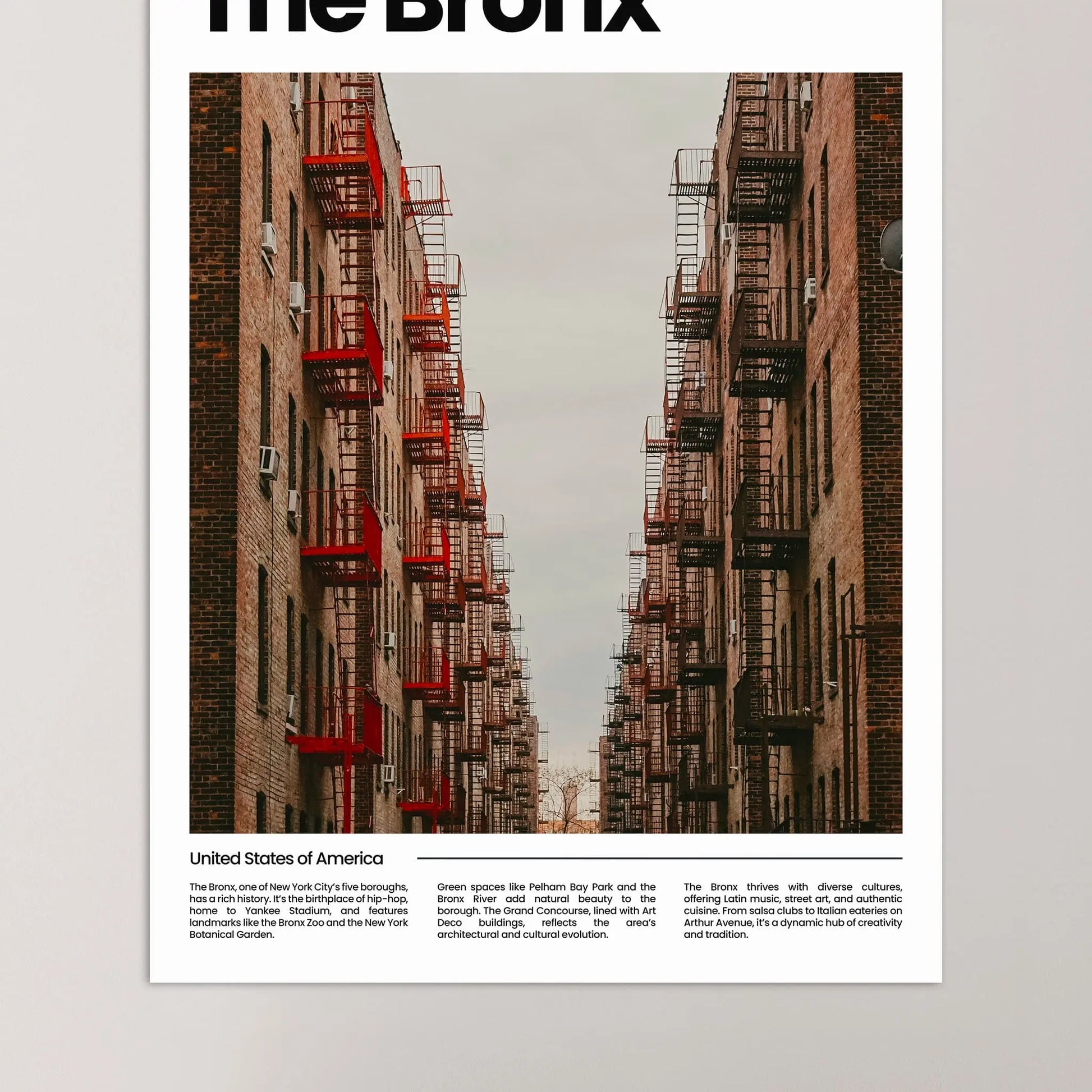 The Bronx Poster – Vintage Wall Art Print