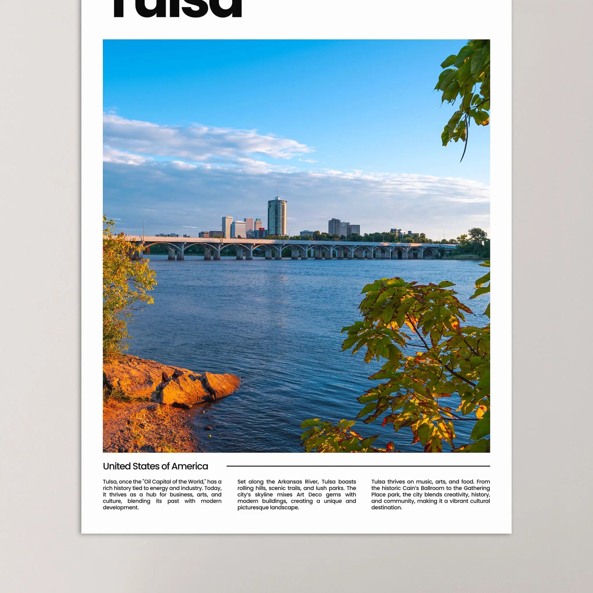 Tulsa Poster – Vintage Wall Art Print