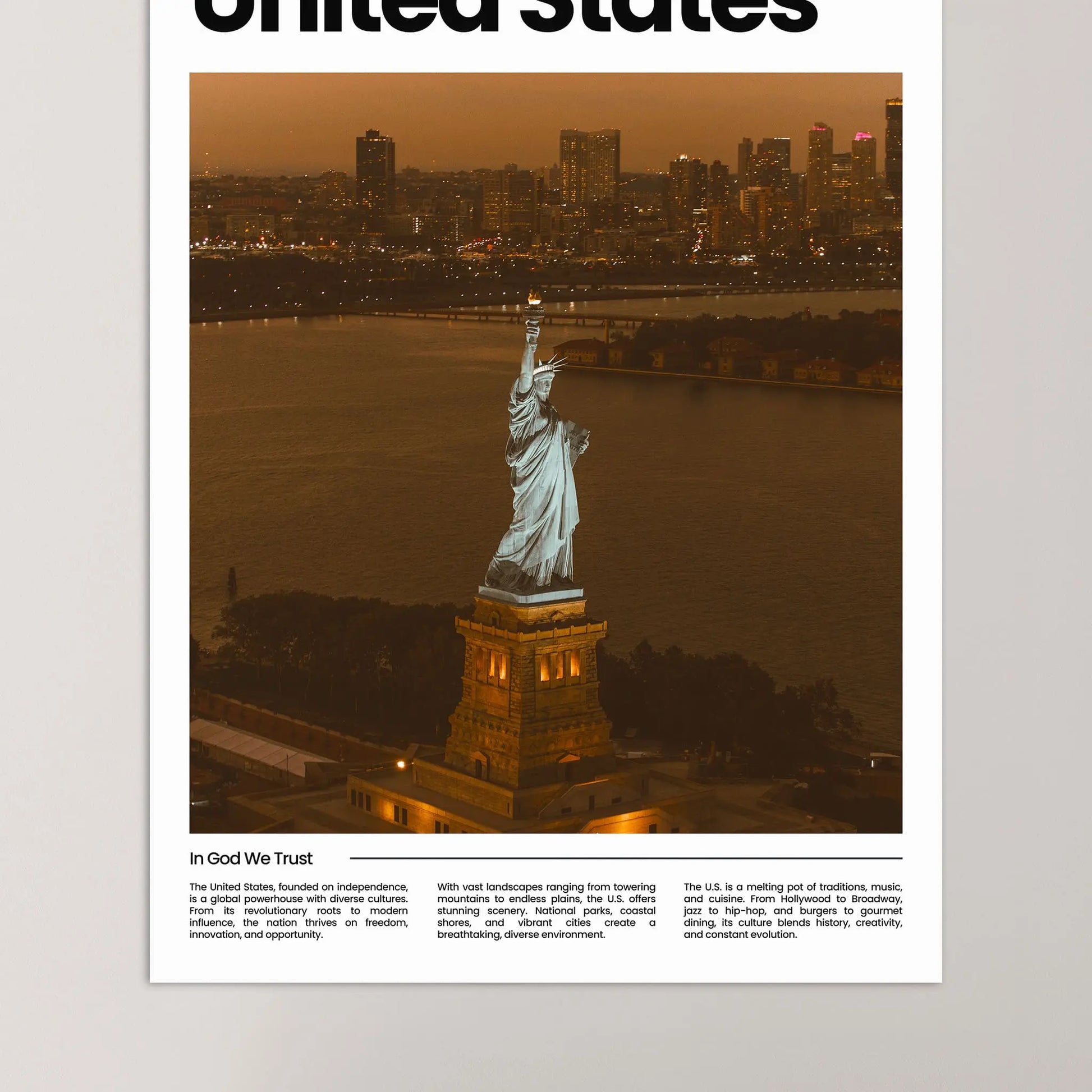 USA Poster – Vintage Wall Art Print