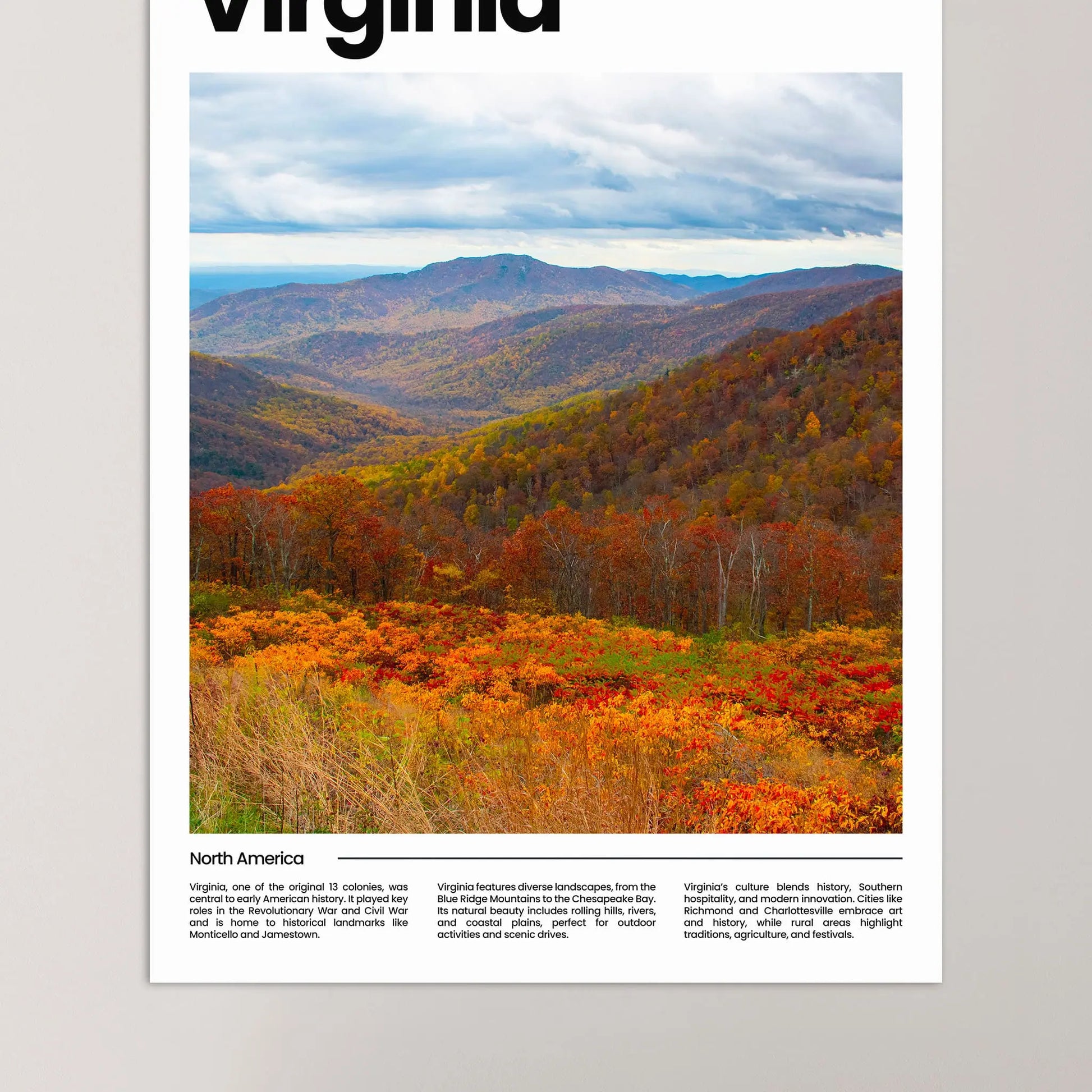 Virginia Poster – Vintage Wall Art Print