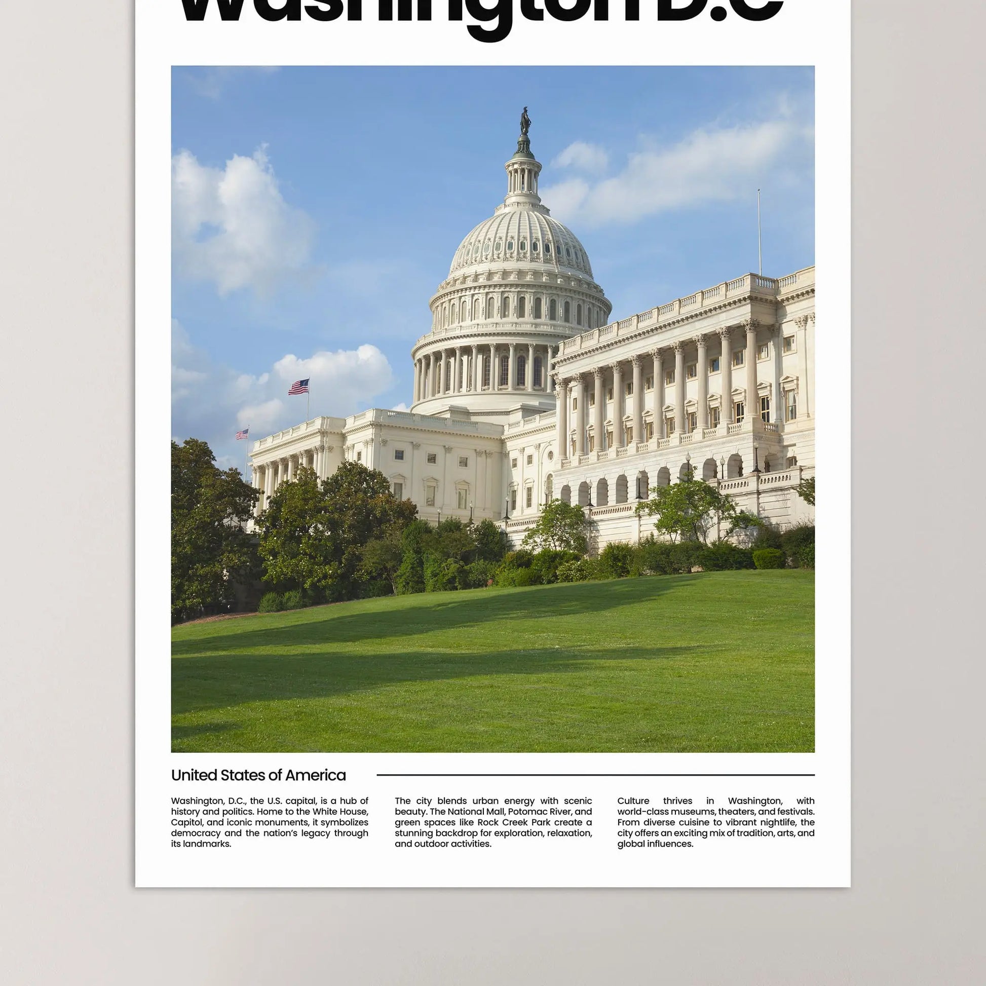 Washington D.C Poster – Vintage Wall Art Print