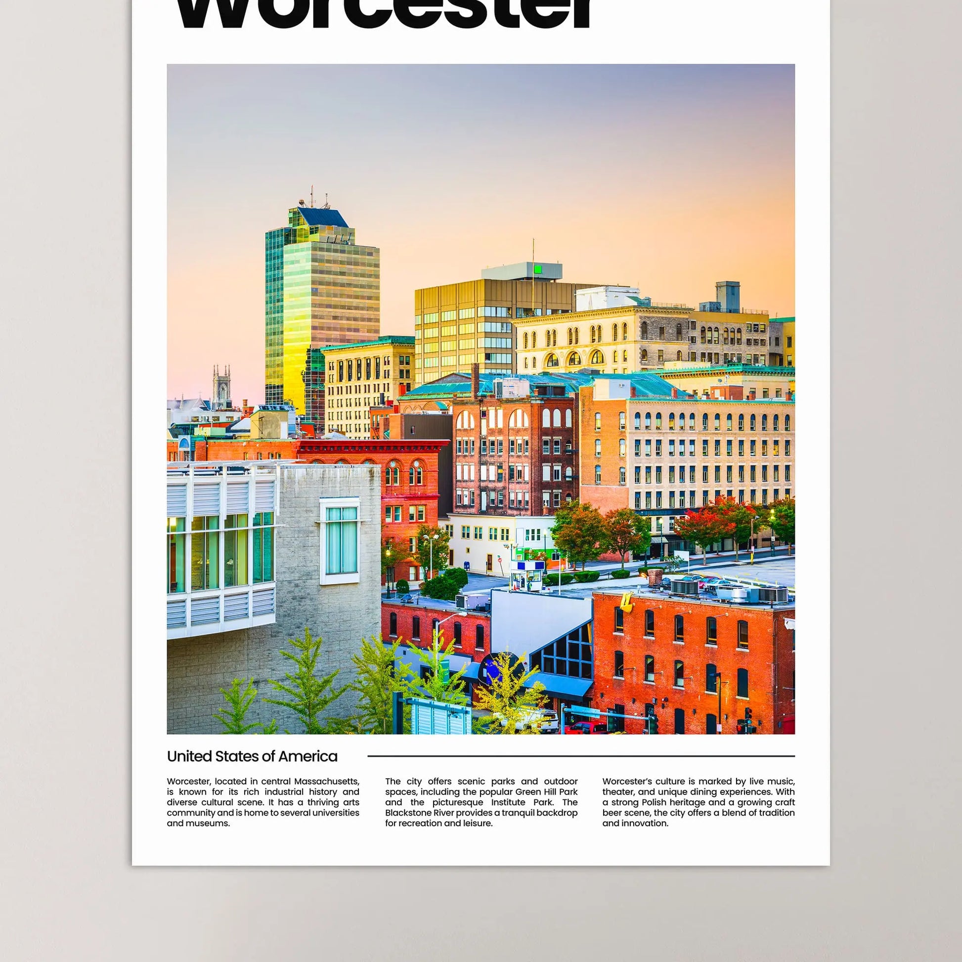 Worcester Poster – Vintage Wall Art Print