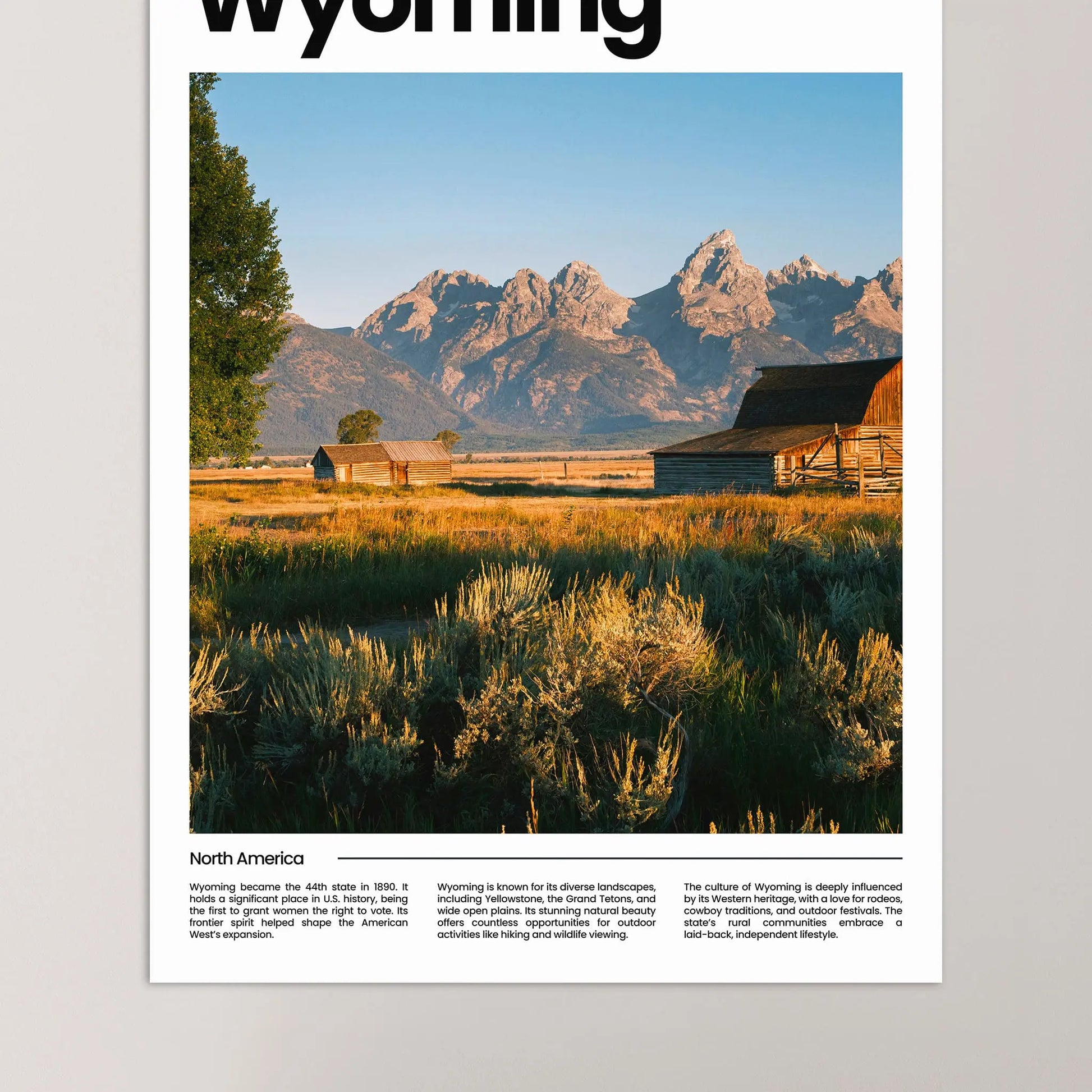 Wyoming Poster – Vintage Wall Art Print