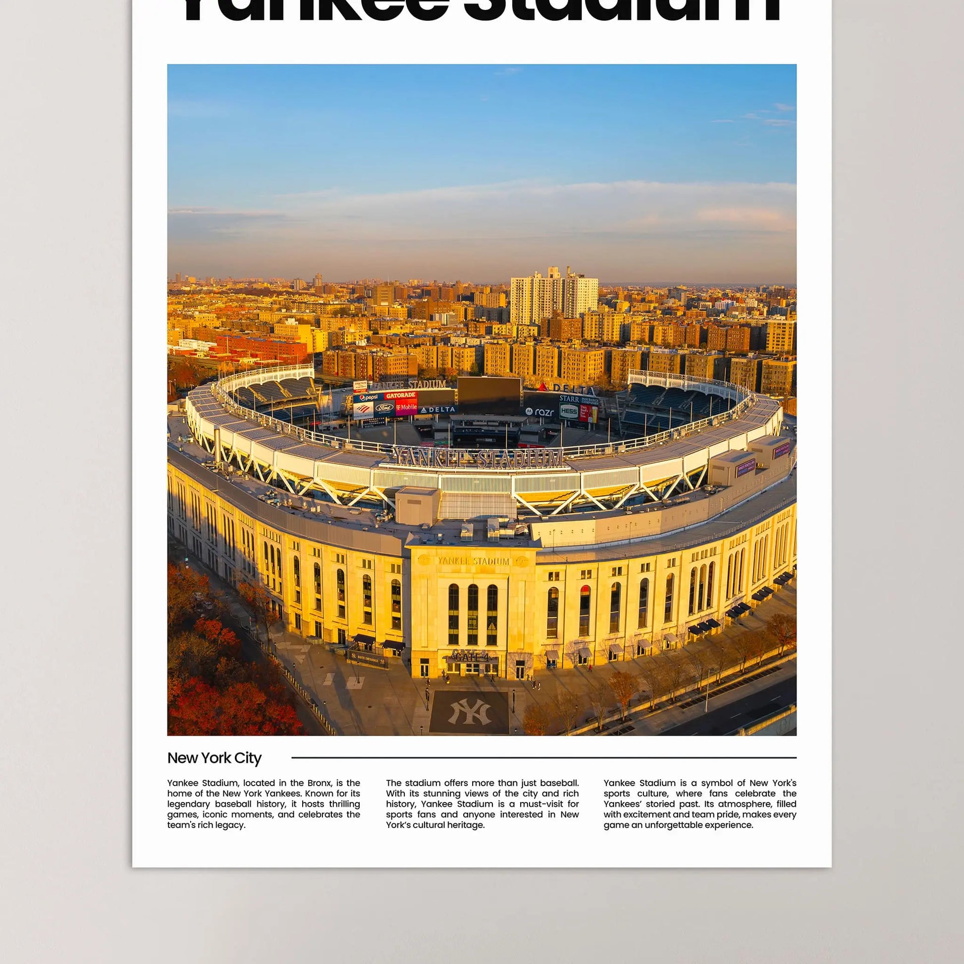 Yankee Stadium Poster – Vintage Wall Art Print