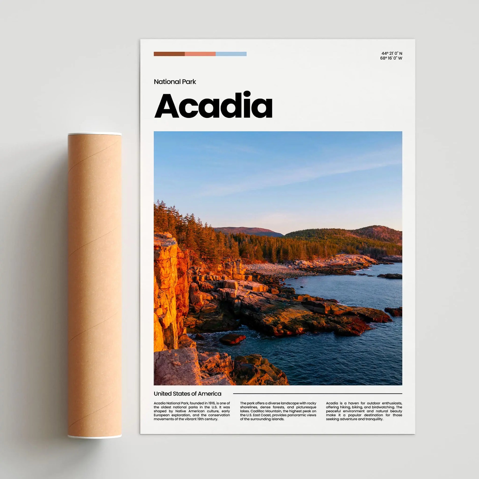 Acadia Poster – Vintage Wall Art Print