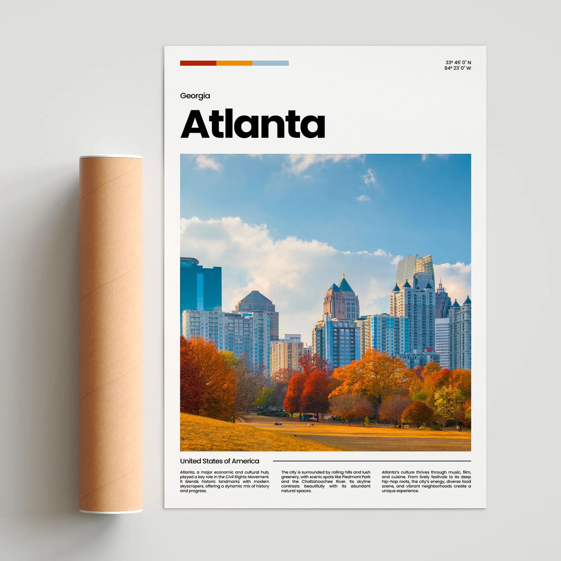 Atlanta Poster – Vintage Wall Art Print