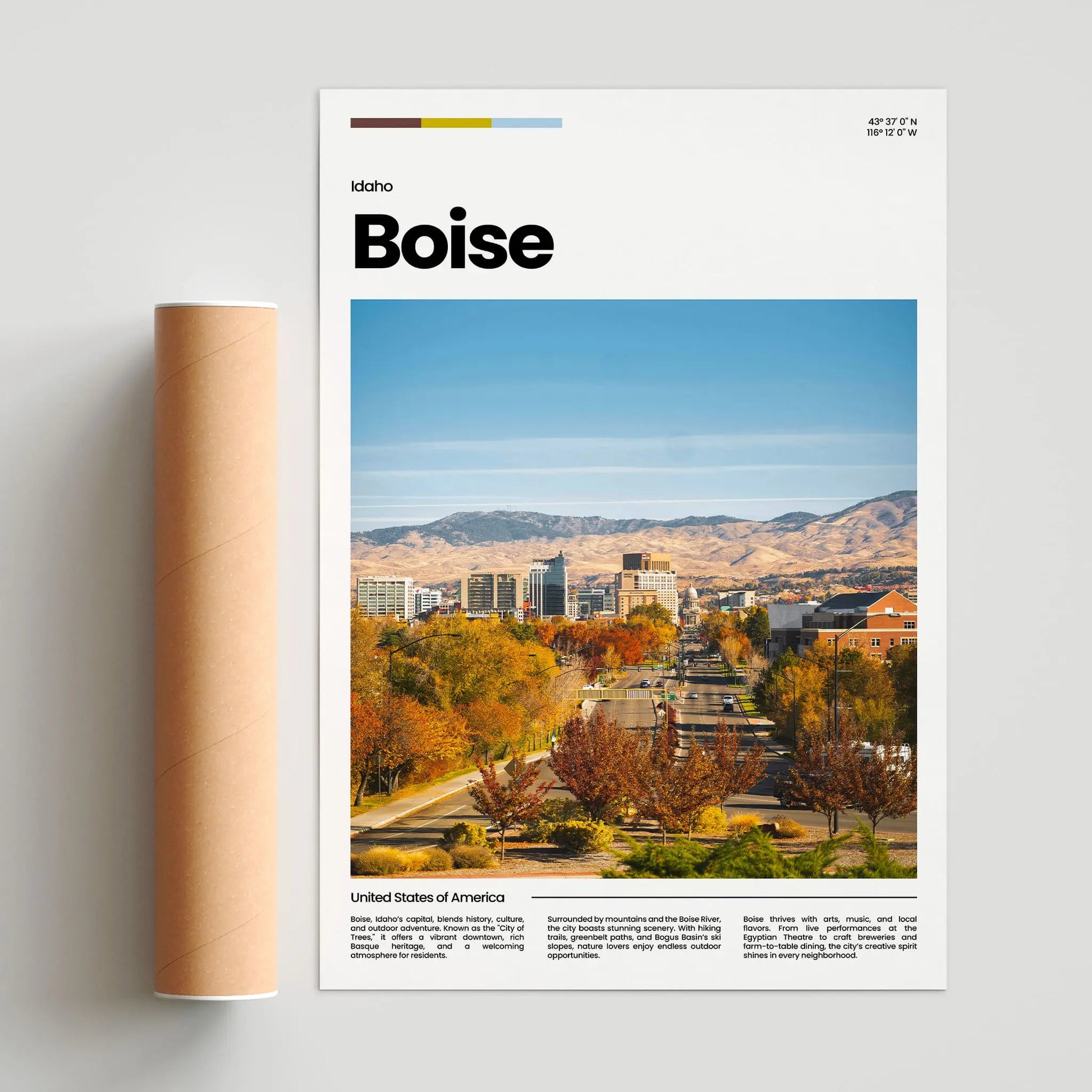 Boise Poster – Vintage Wall Art Print