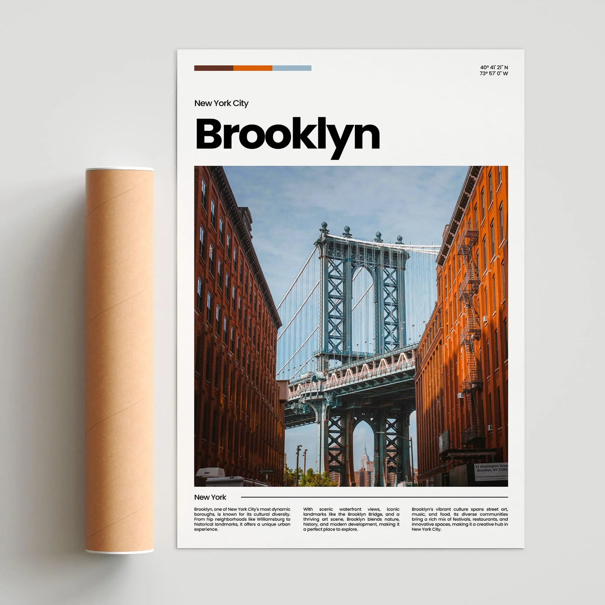Brooklyn Poster – Vintage Wall Art Print