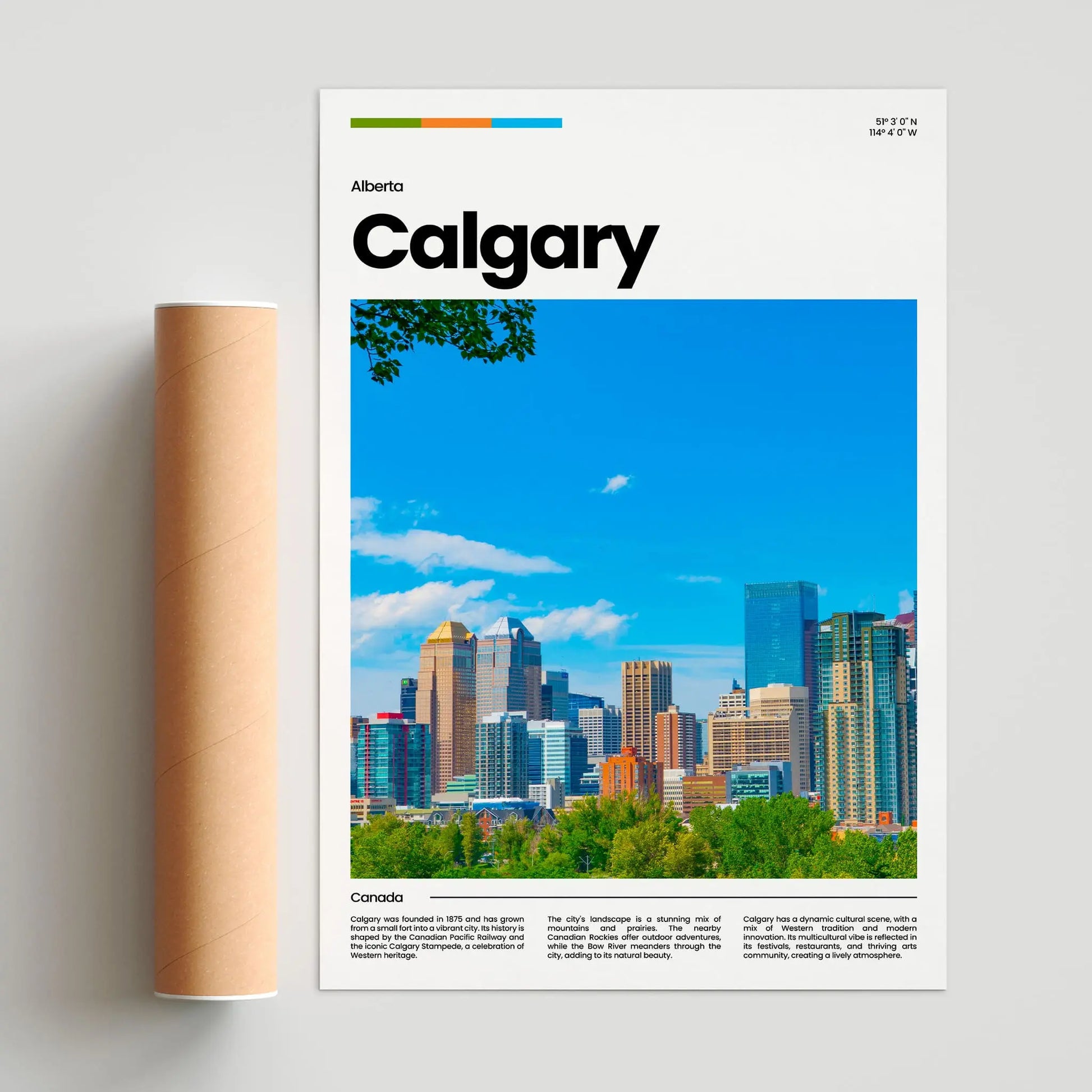 Calgary Poster – Vintage Wall Art Print
