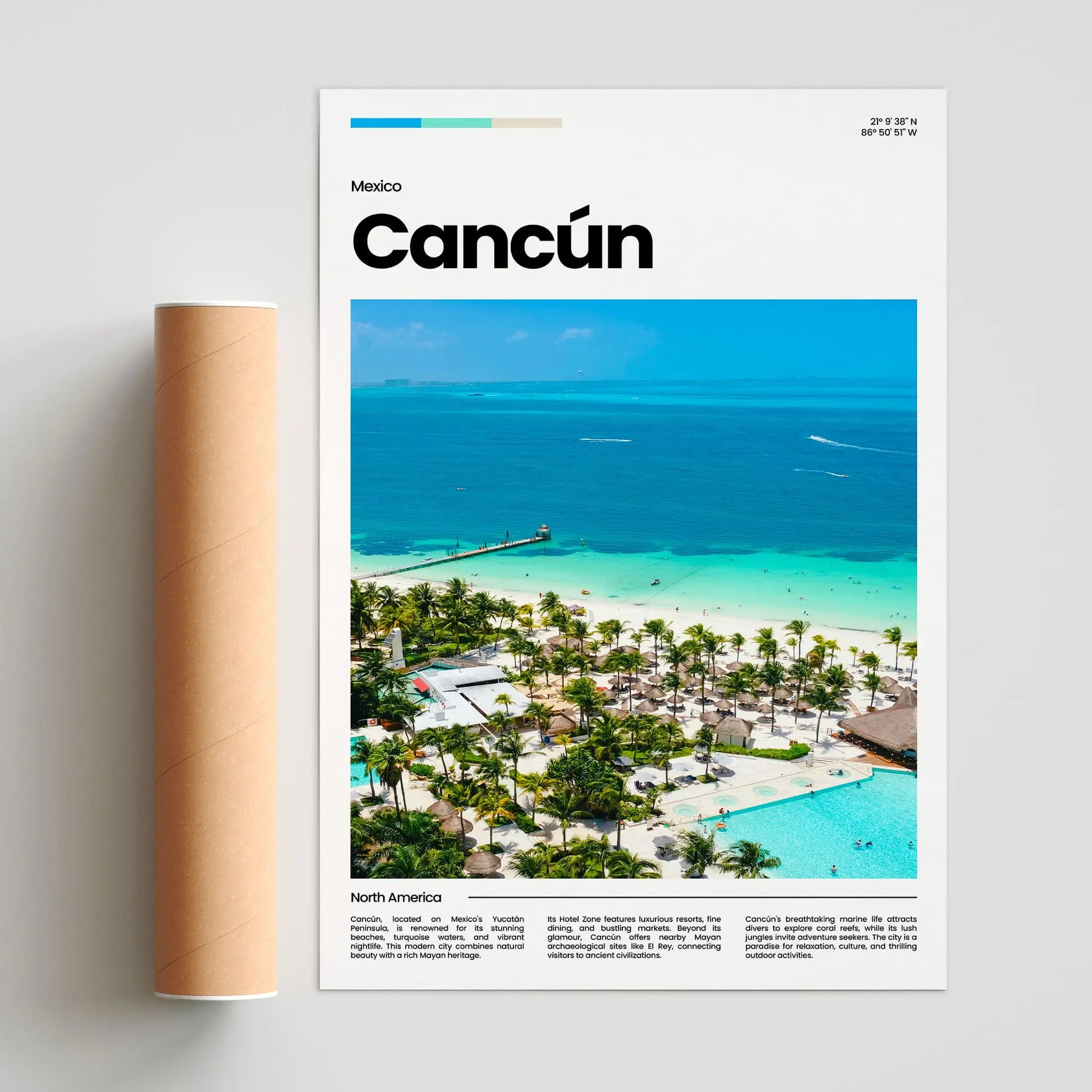 Cancún Poster – Vintage Wall Art Print